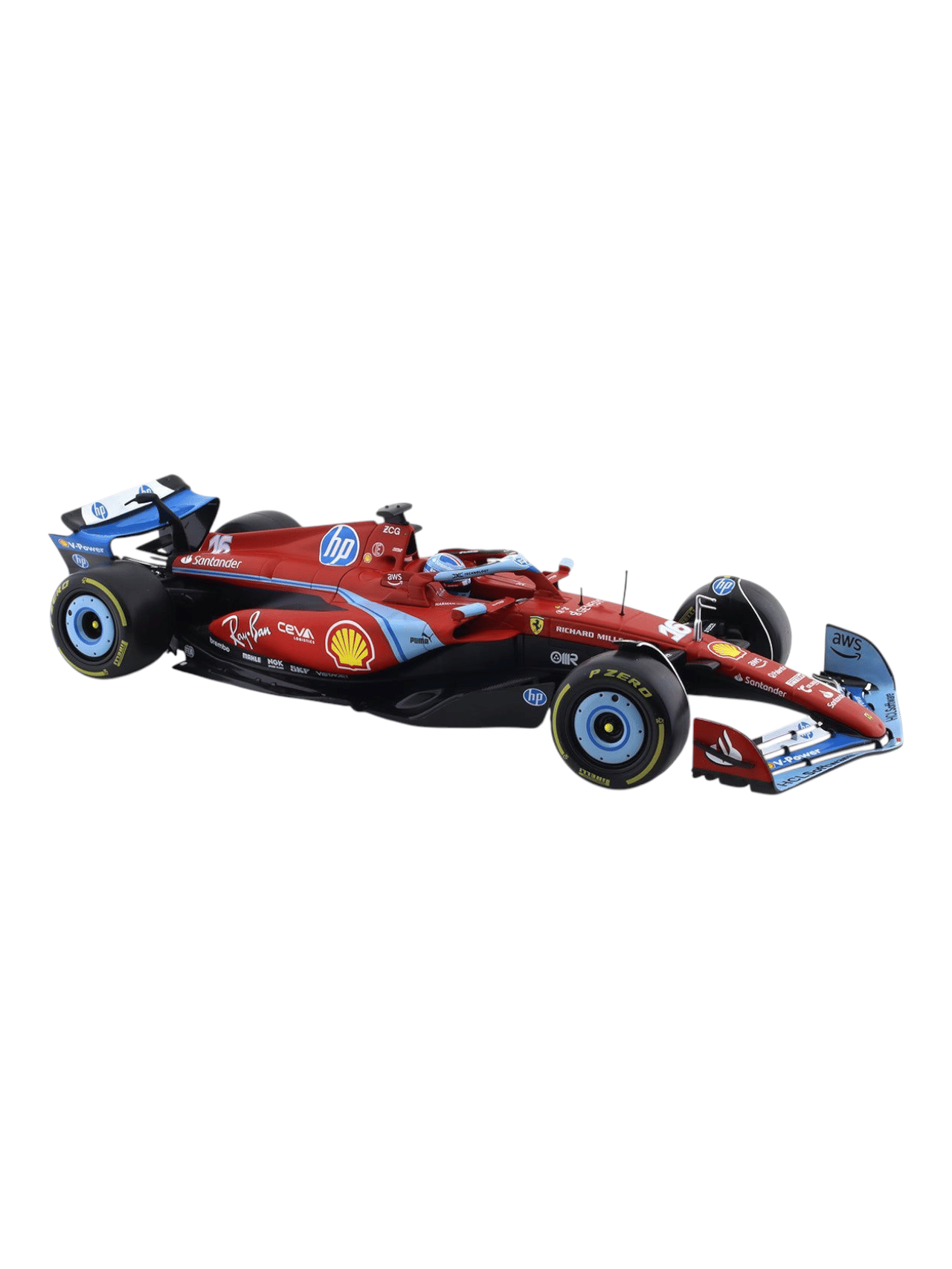 Bburago Formula 1 (F1) Ferrari Miami GP SF - 24 16 No Charles Leclerc 1:18 Scale Diecast