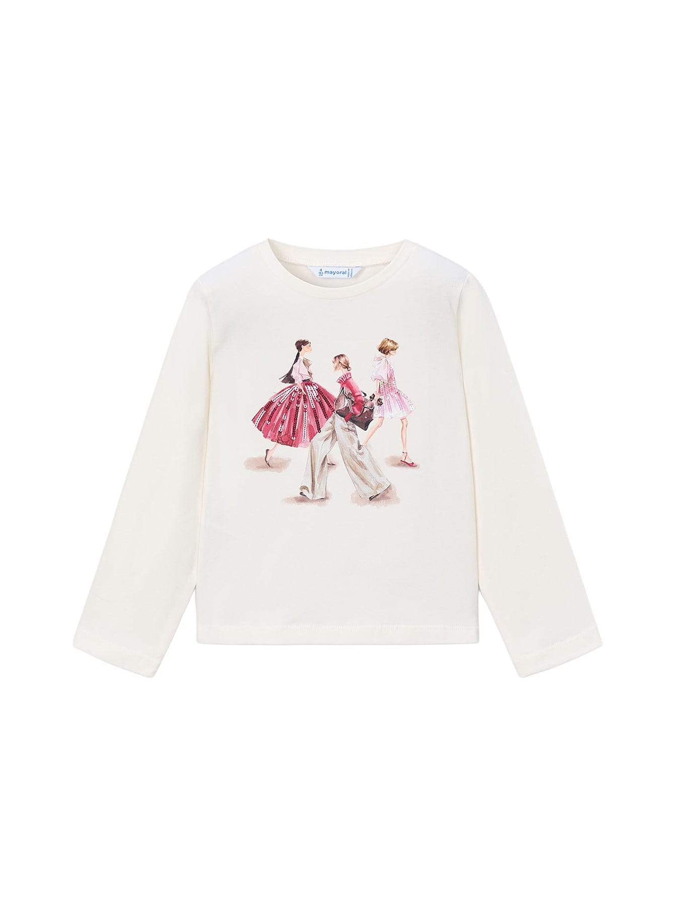 Mayoral Kids' Long Sleeve Shirt Top Cream