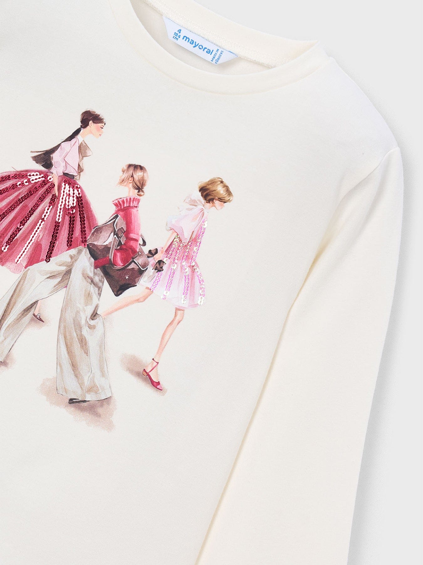 Mayoral Kids' Long Sleeve Shirt Top Cream
