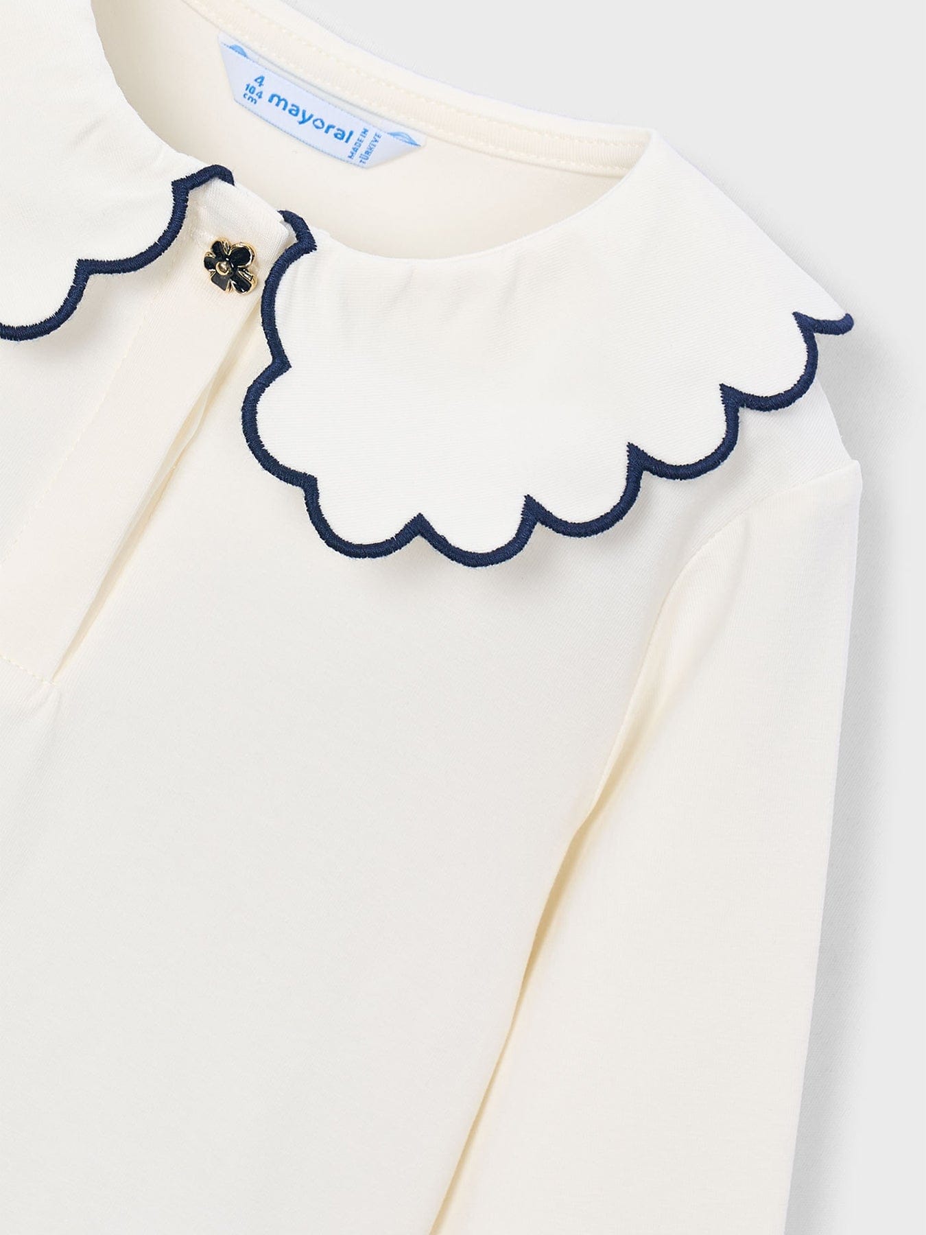 Mayoral Kids' Polo Top Cream