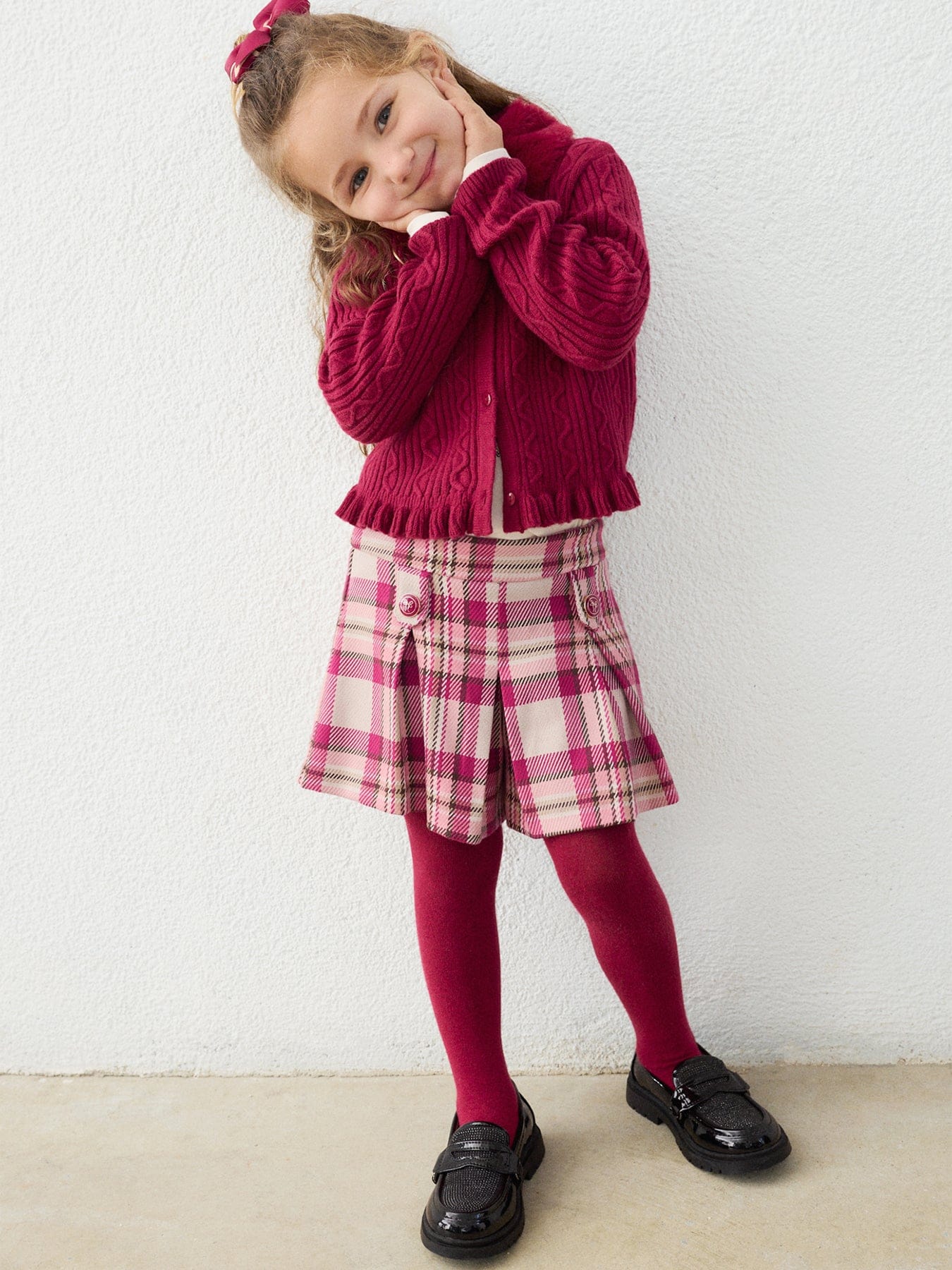 Mayoral Kids' Checked Shorts Pink