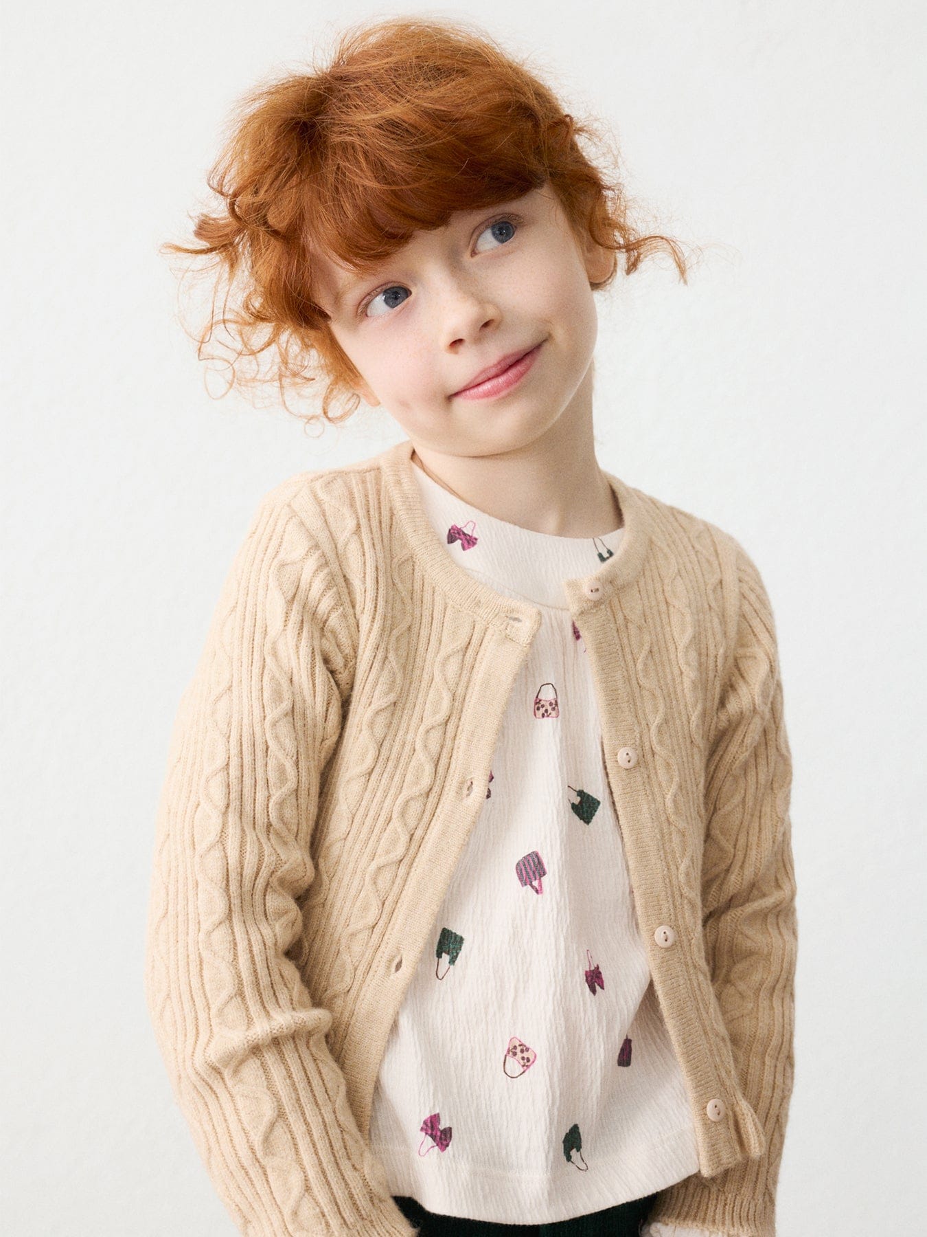 Mayoral Kids' Faux Fur Collar Cardigan