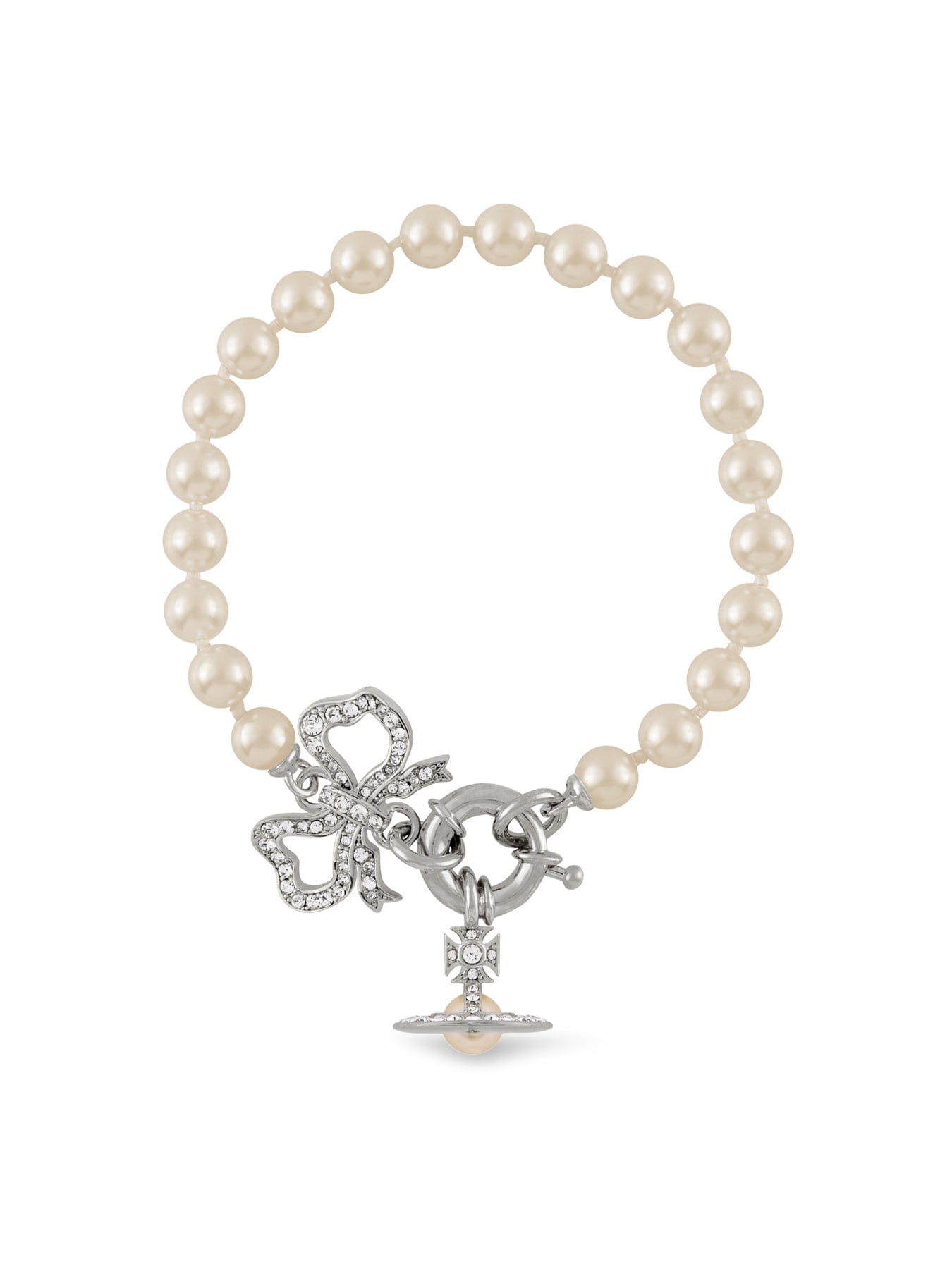 Vivienne Westwood Rigoberta Pearl Bracelet Silver