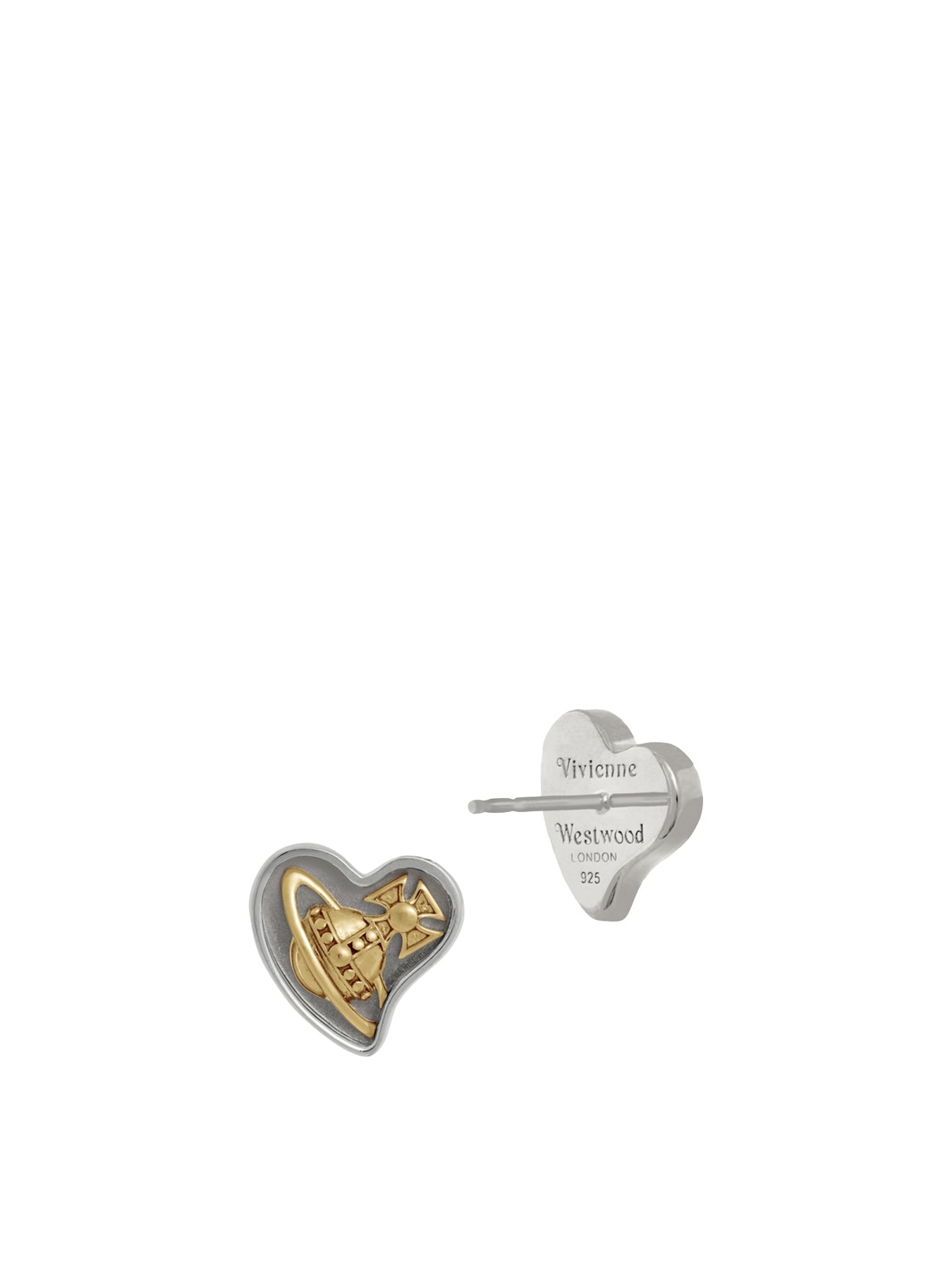Vivienne Westwood Faye Heart Stud Earrings Silver