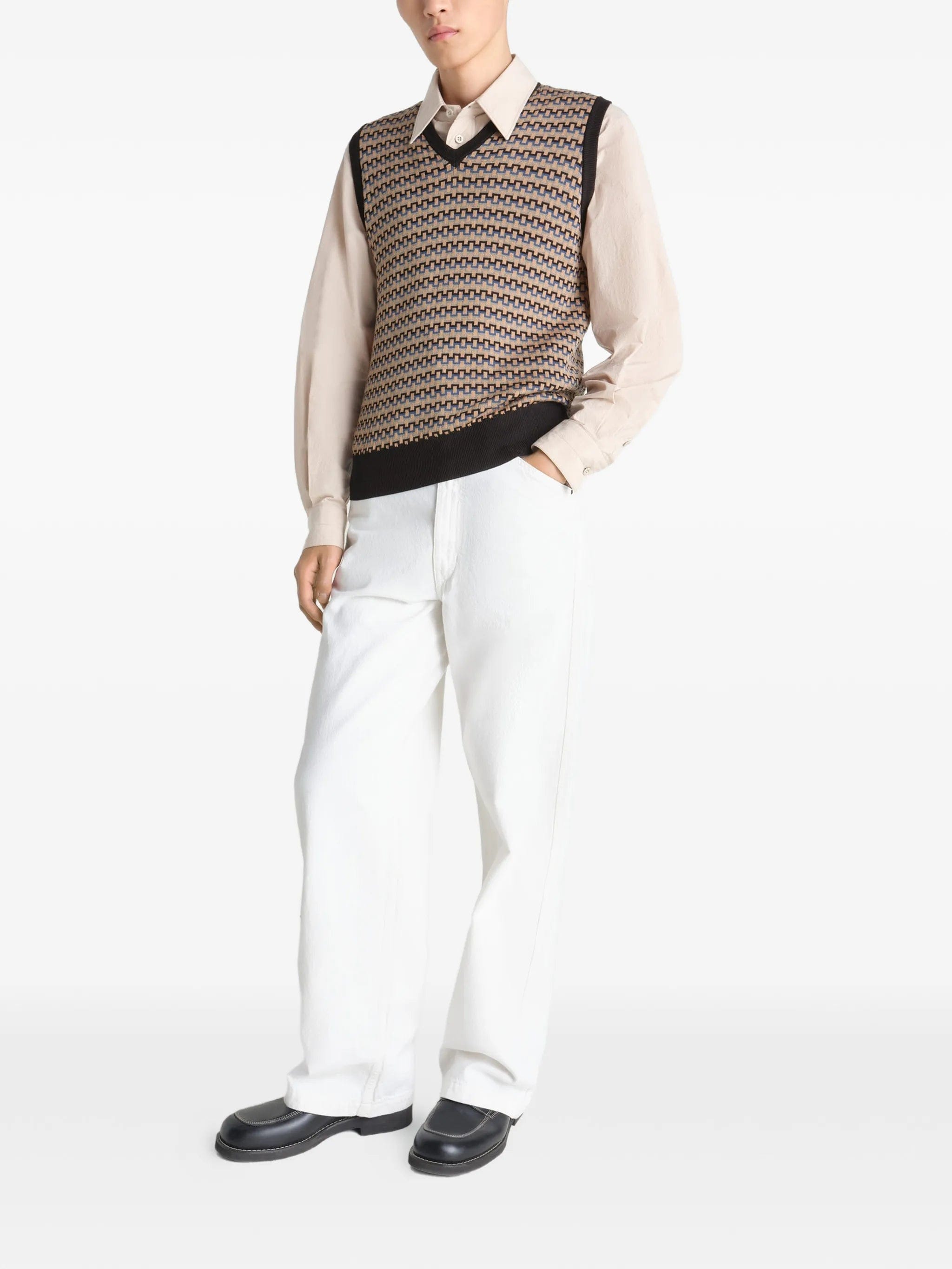 Lemaire patterned V - neck vest
