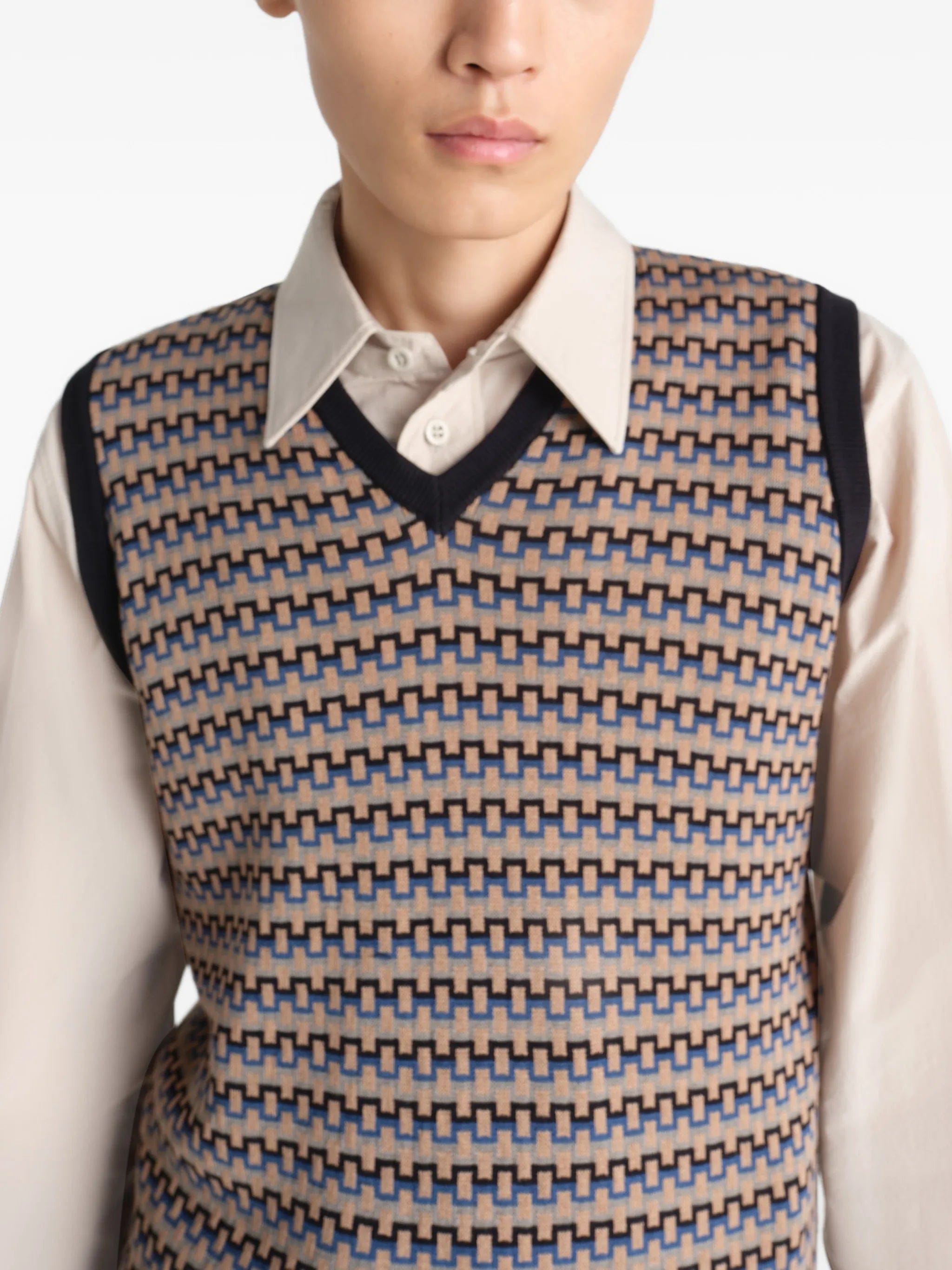 Lemaire patterned V - neck vest