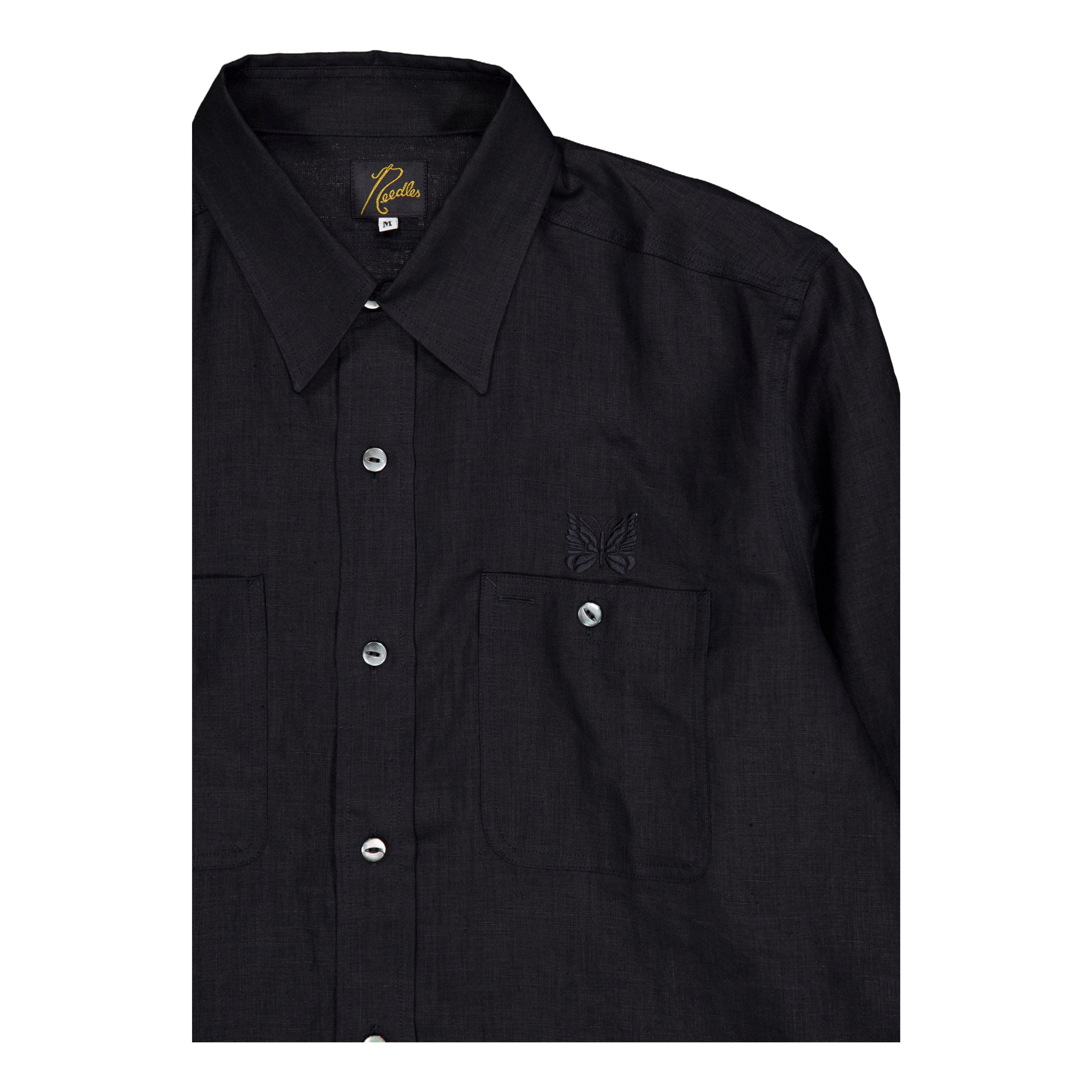 Needles Work Shirt - Linen Can D - black