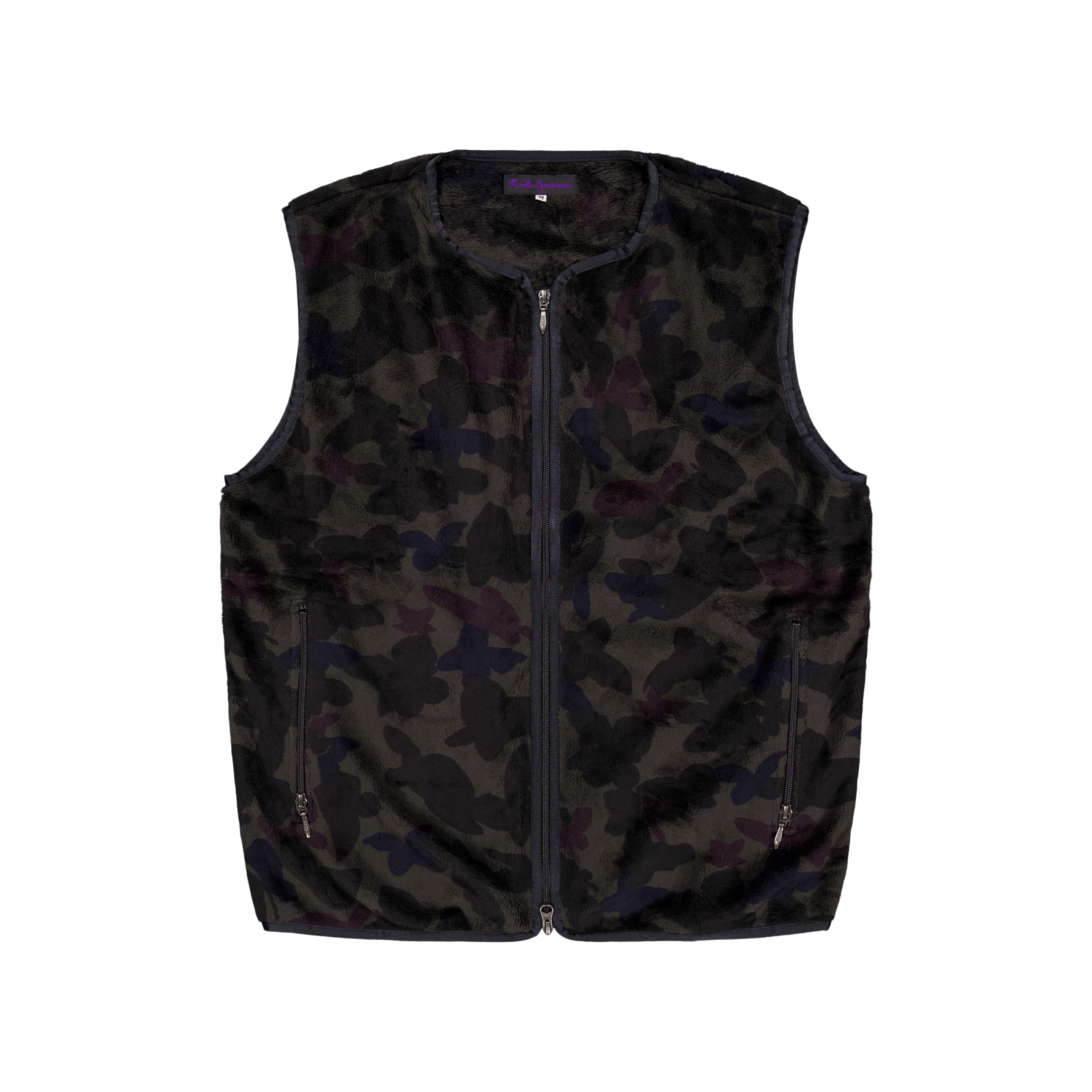 Needles W.u. Piping Vest - Micro Fur / Charcoal