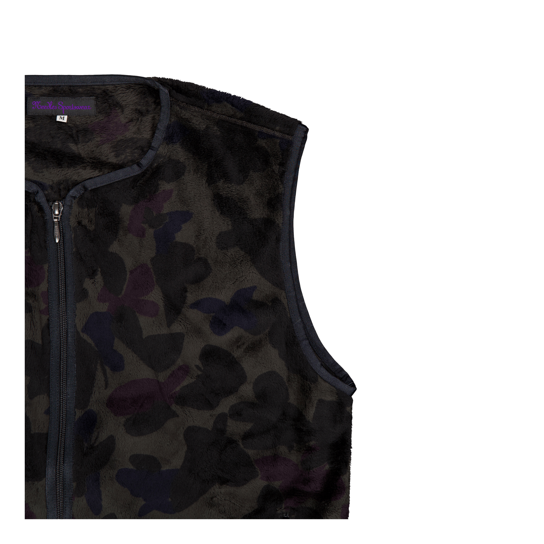 Needles W.u. Piping Vest - Micro Fur / Charcoal