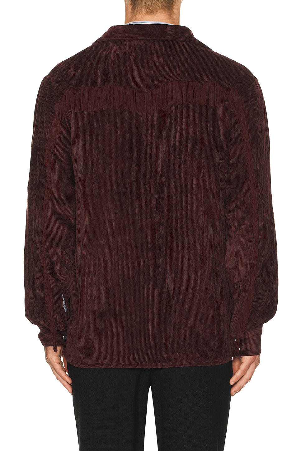 Needles Fringe Open Collar Shirt Rayon Corduroy