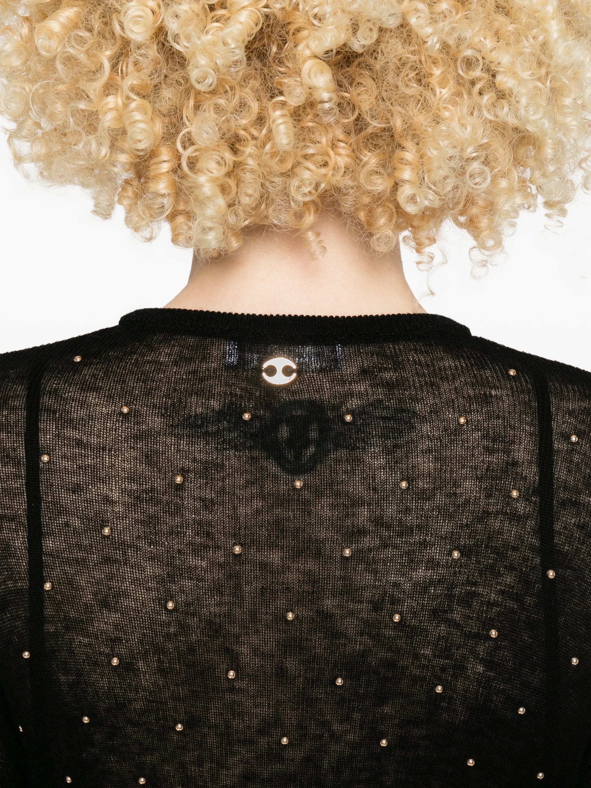 Rabanne studded long - sleeve maxi dress