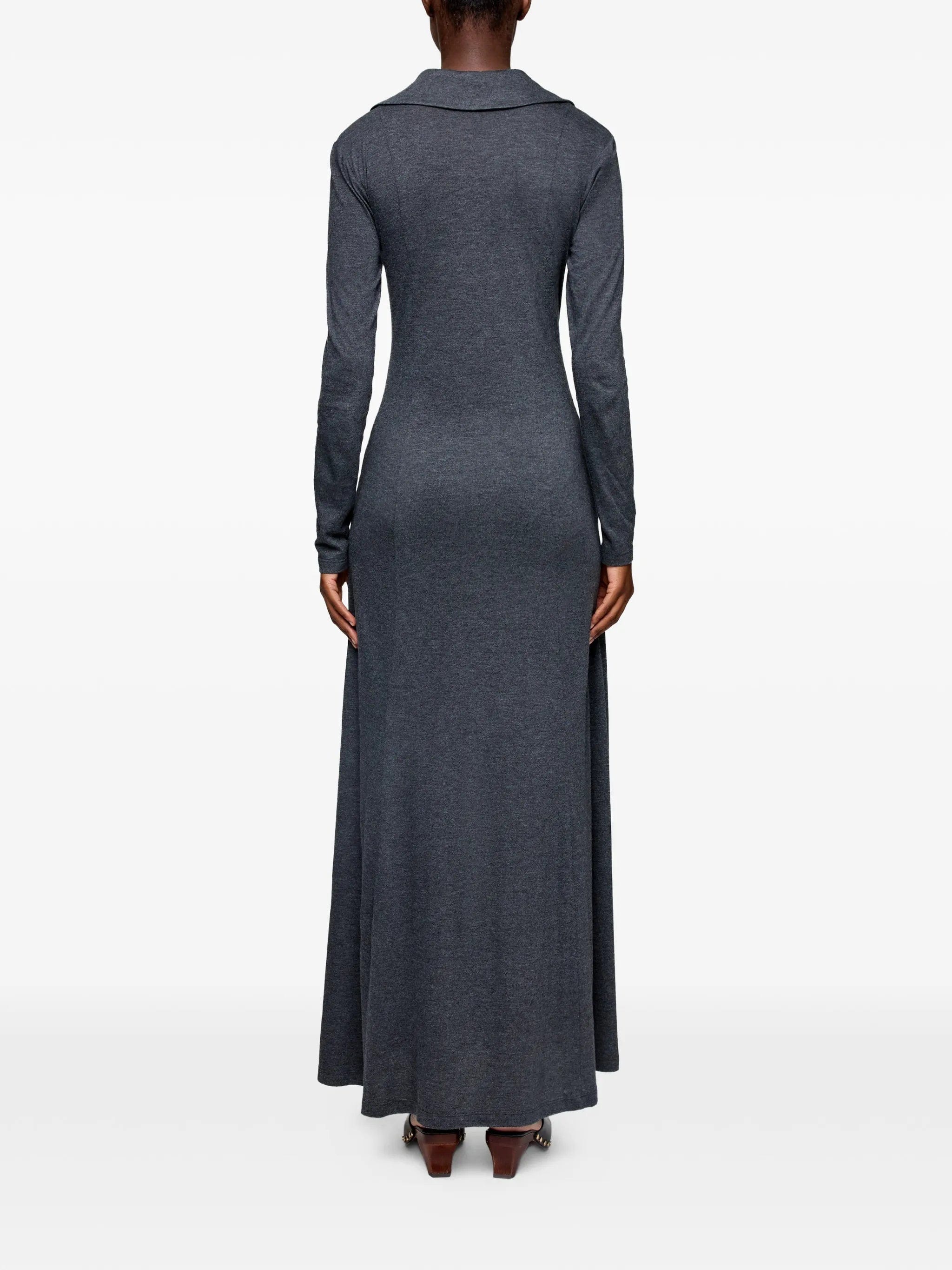 GANNI buttoned tie - waist maxi dress