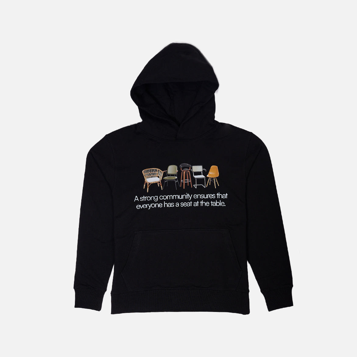 Lapstone & Hammer REC PHILLY x LAPSTONE A SEAT AT THE TABLE HOODIE - BLACK