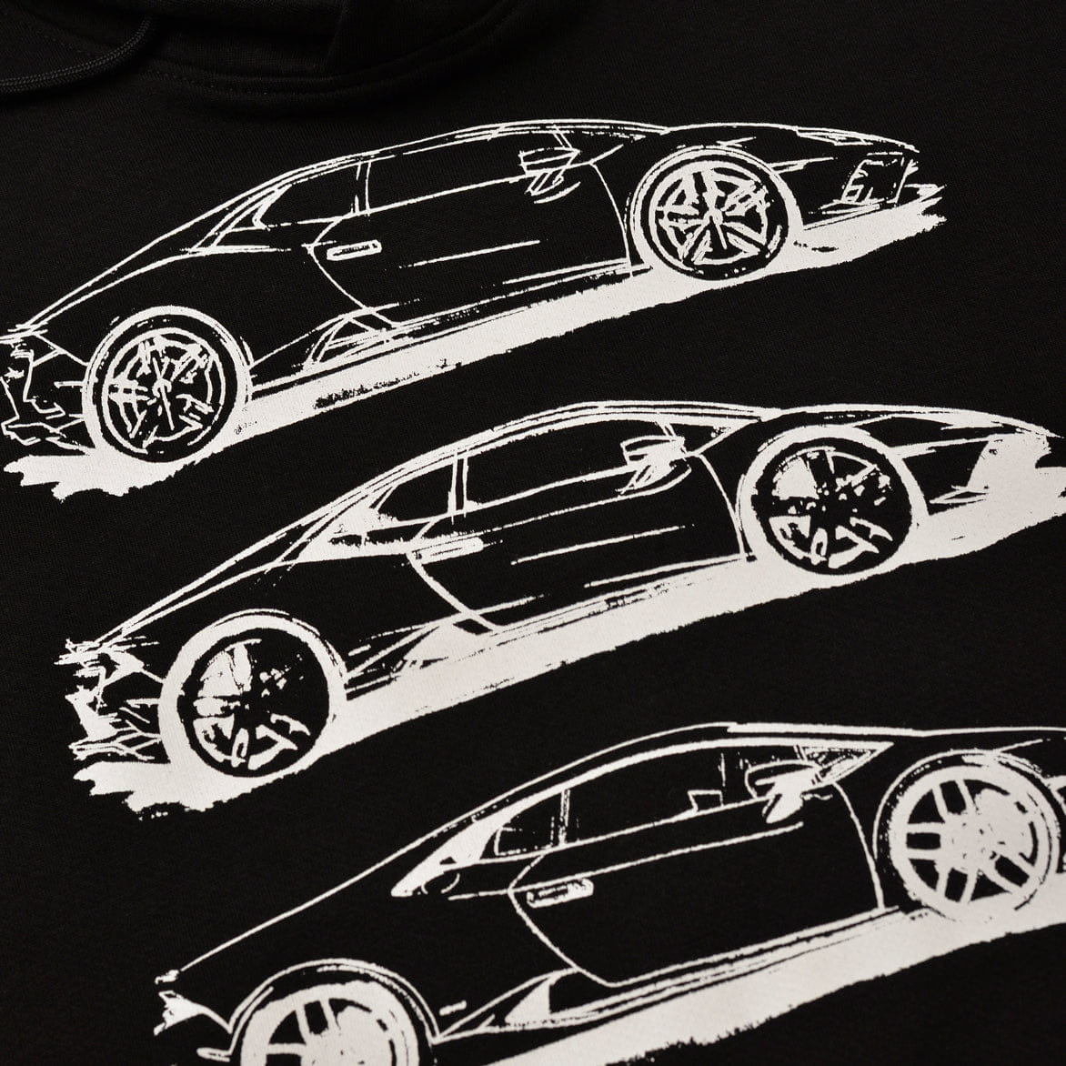 Lamborghini BLACK HURACÁN EVO RWD MULTI SKETCH HOODIE - BLACK