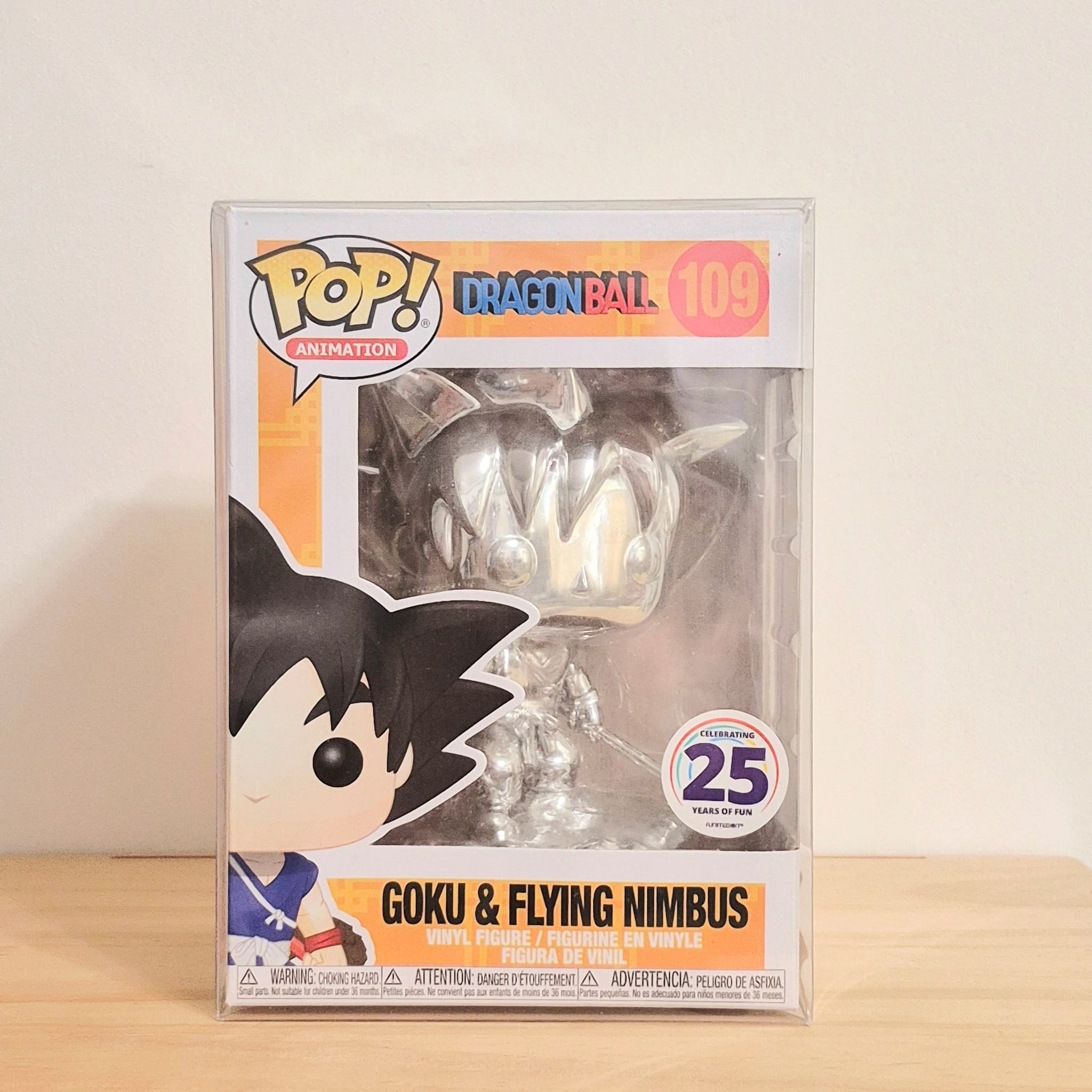Jezzstah17 #109 Goku & Flying Nimbus (Chrome Variant)(Funimation 25th Anniversary Exclusive) - Dragonball Funko Pop! Animation