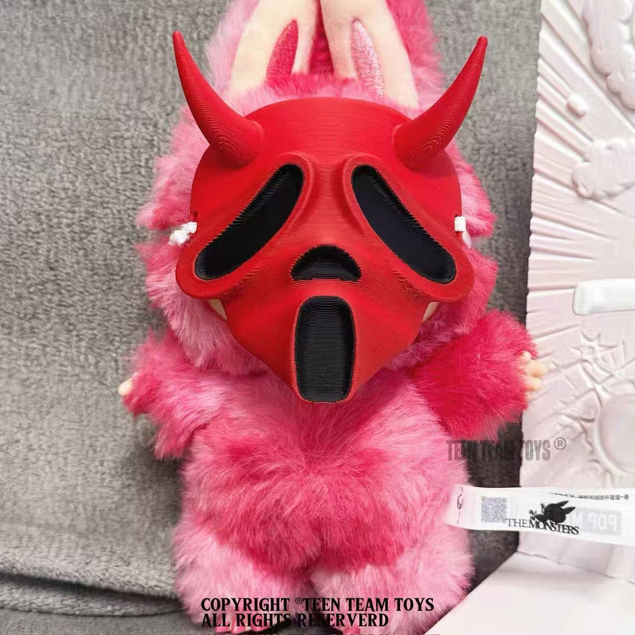 Siubigar Halloween Mask for Labubu - Red Scream
