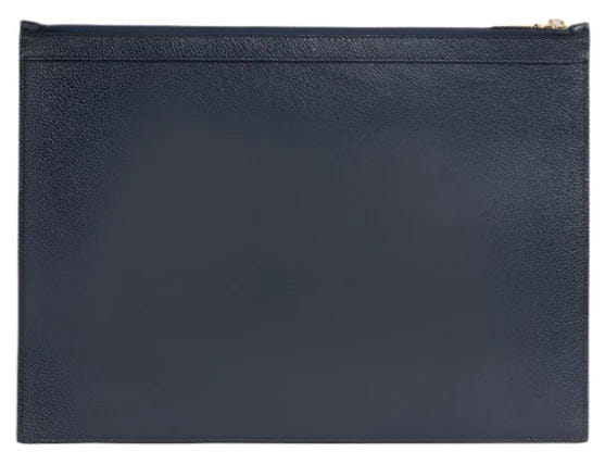 Thom Browne Navy Pebble Grain Leather Plane Applique Medium Document Holder