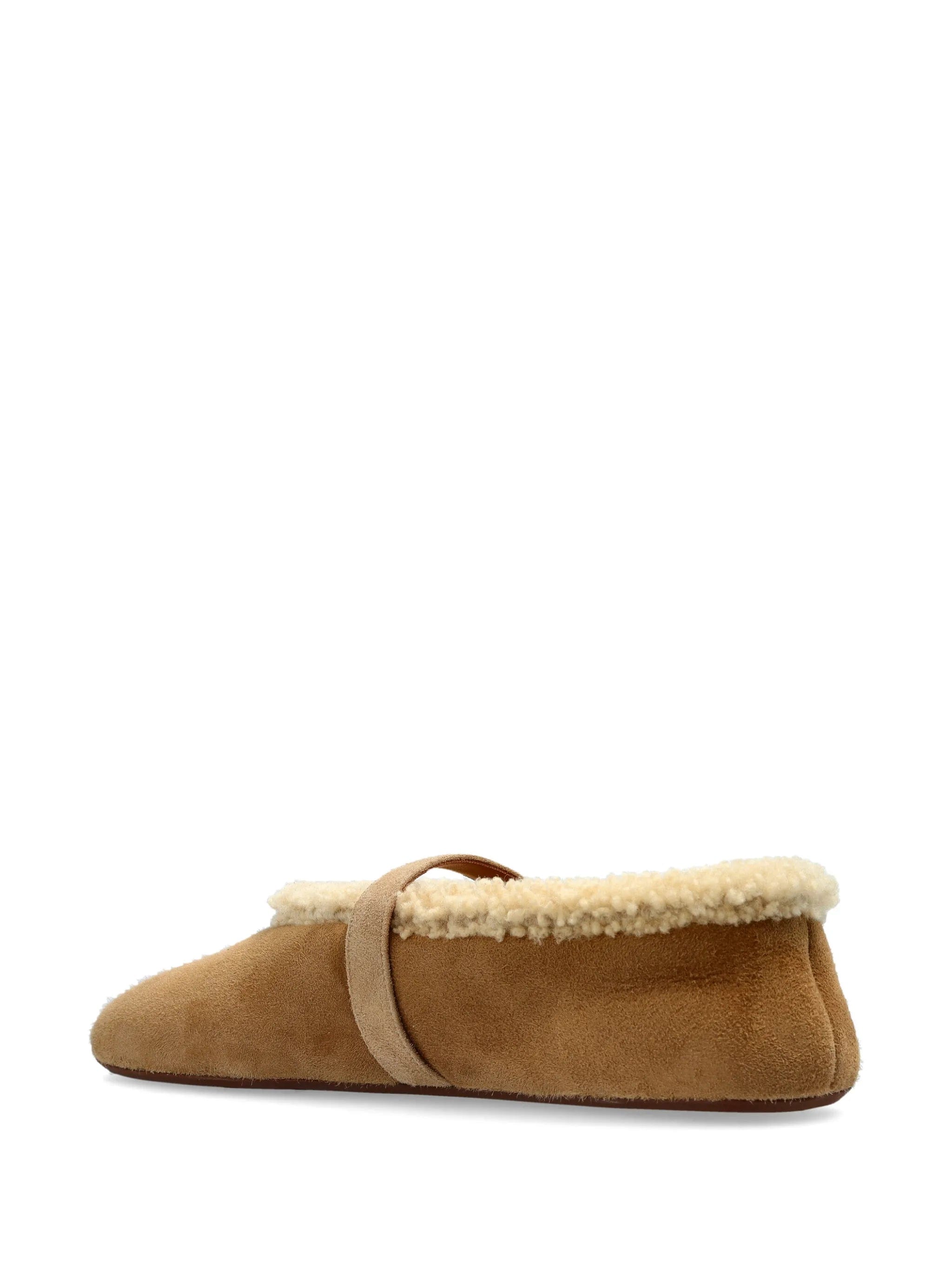 Alaïa shearling - trim ballet flats