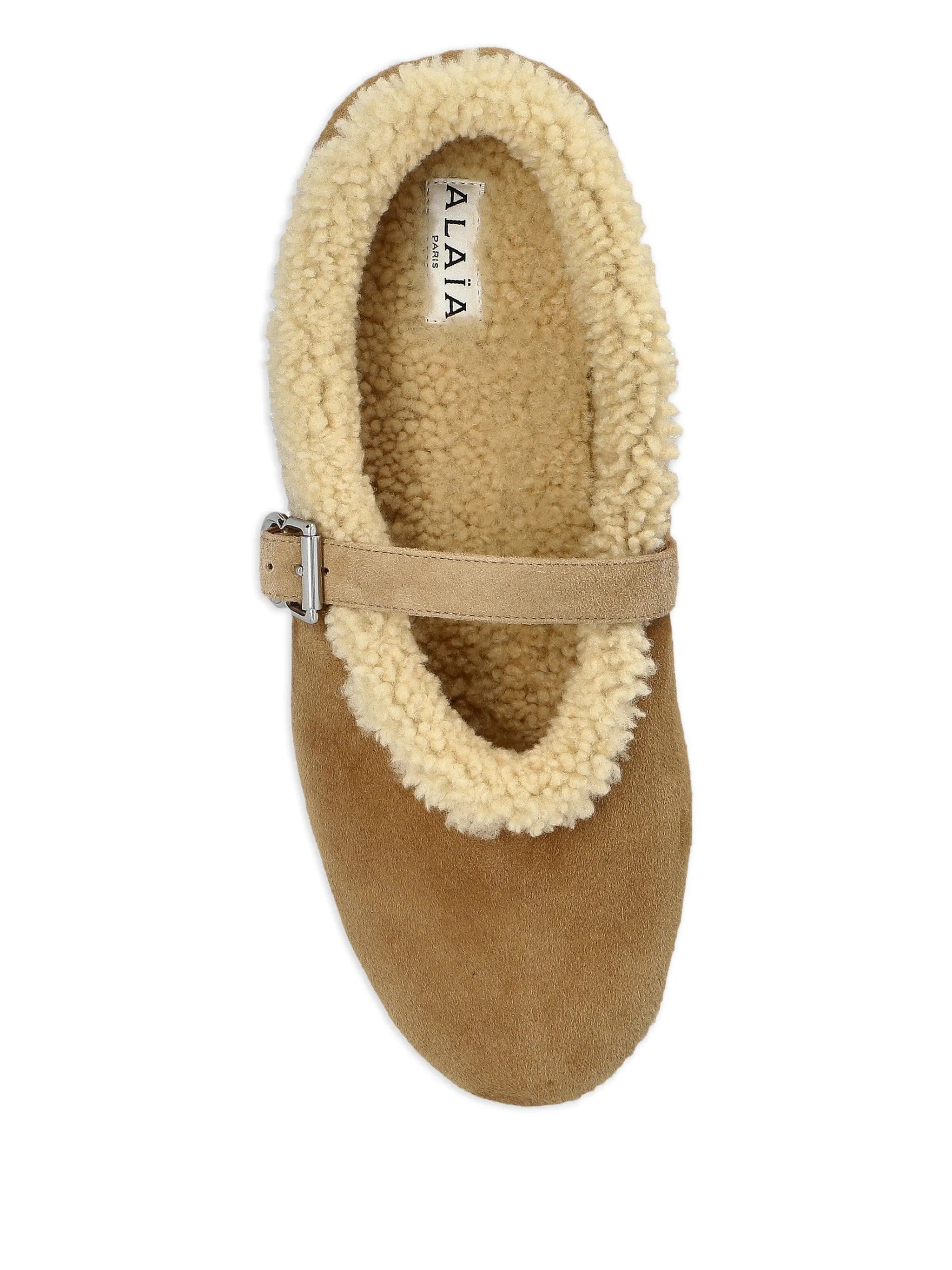 Alaïa shearling - trim ballet flats
