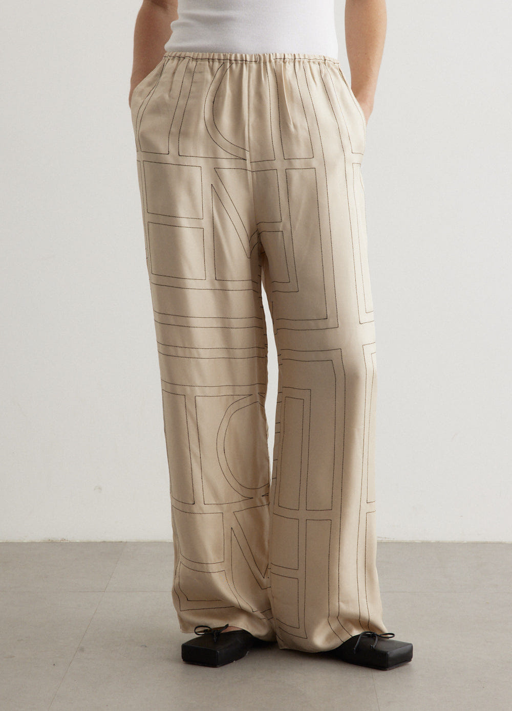 Toteme Monogram Silk Pyjama Pants