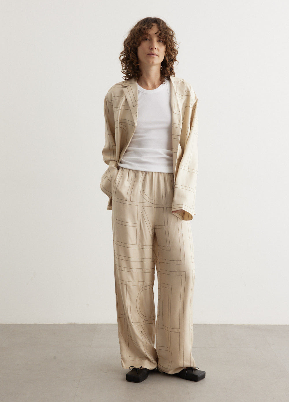 Toteme Monogram Silk Pyjama Pants