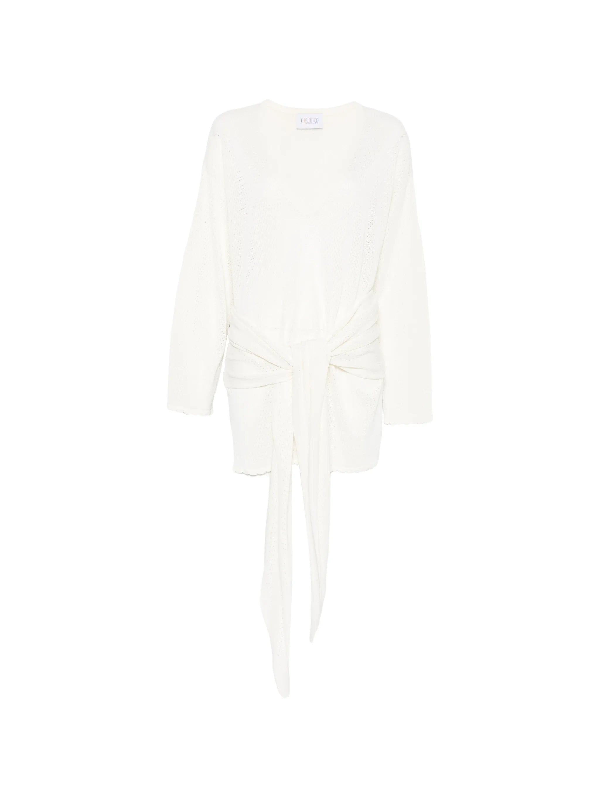 The Attico knot - detail V - neck mini dress