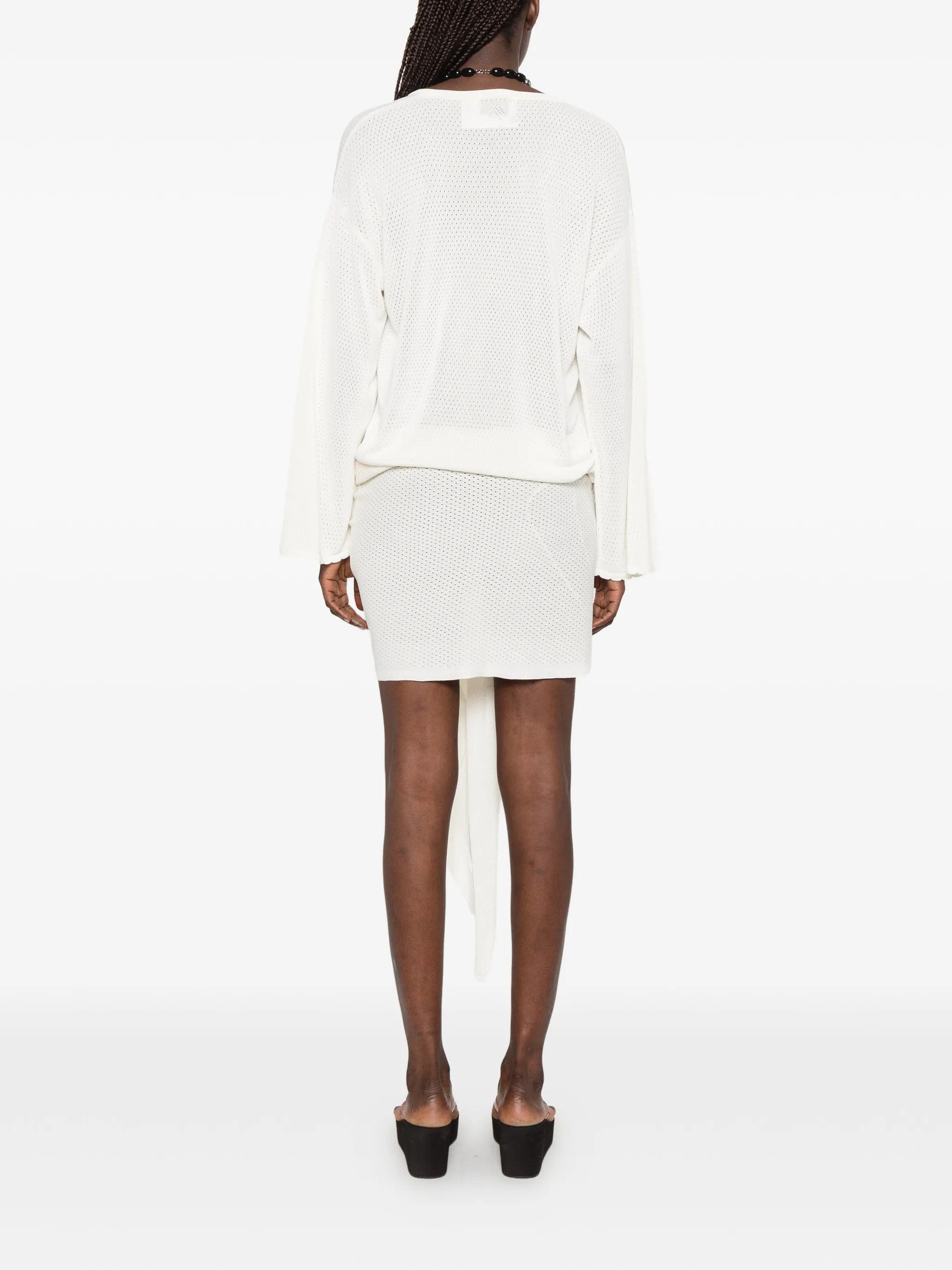 The Attico knot - detail V - neck mini dress