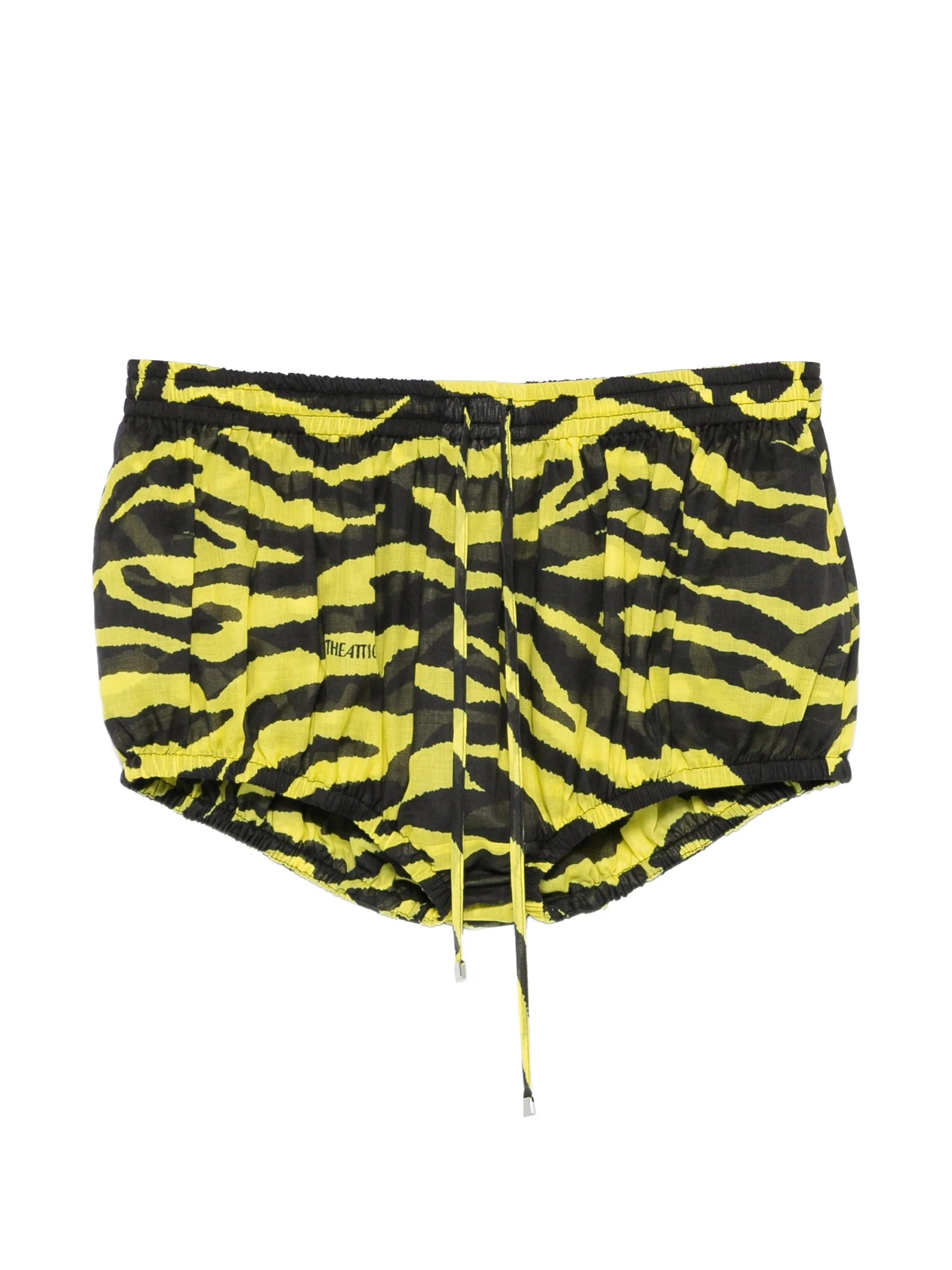 The Attico tiger - print drawstring mini shorts