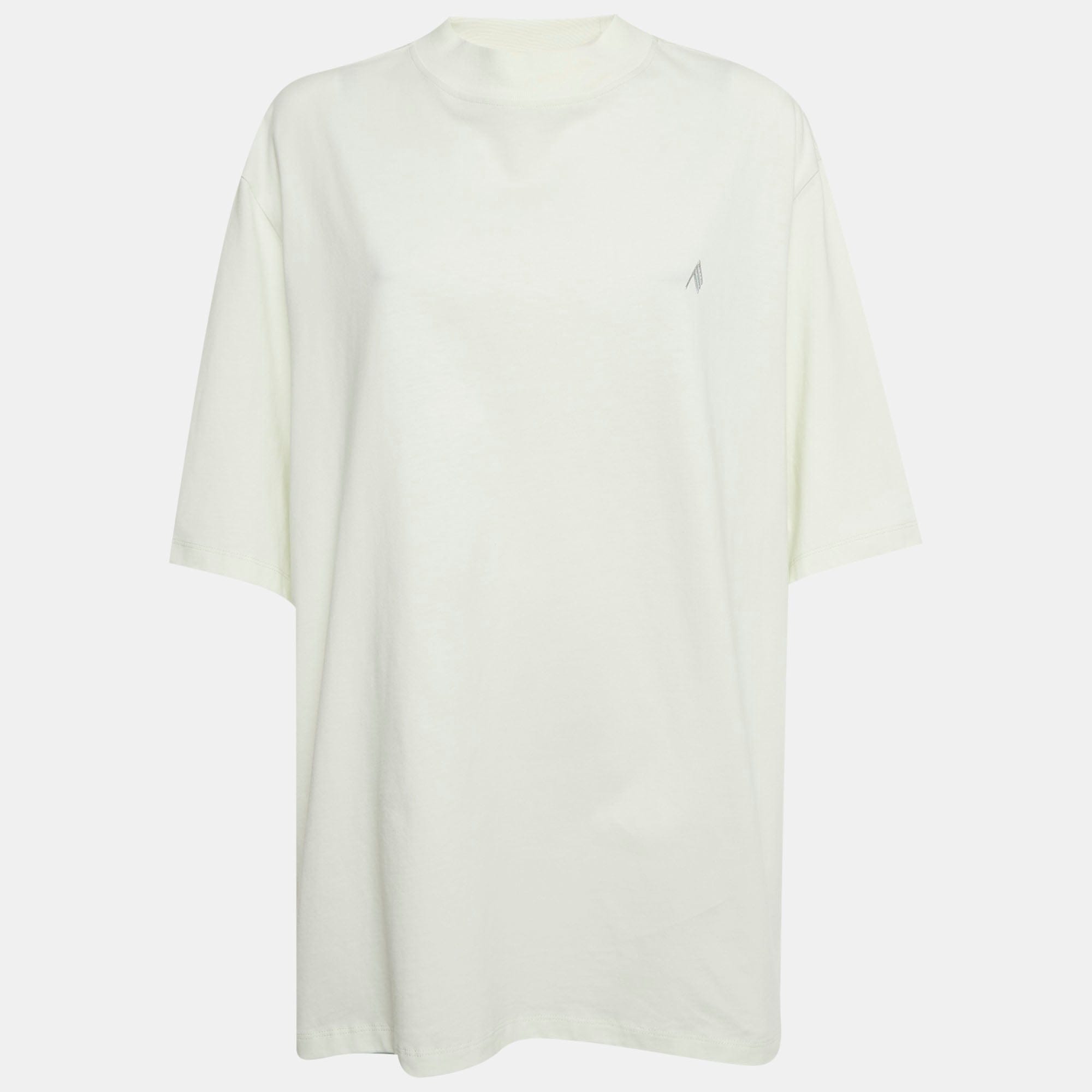 The Attico Light Green Cotton Kilie Mock Neck T - Shirt