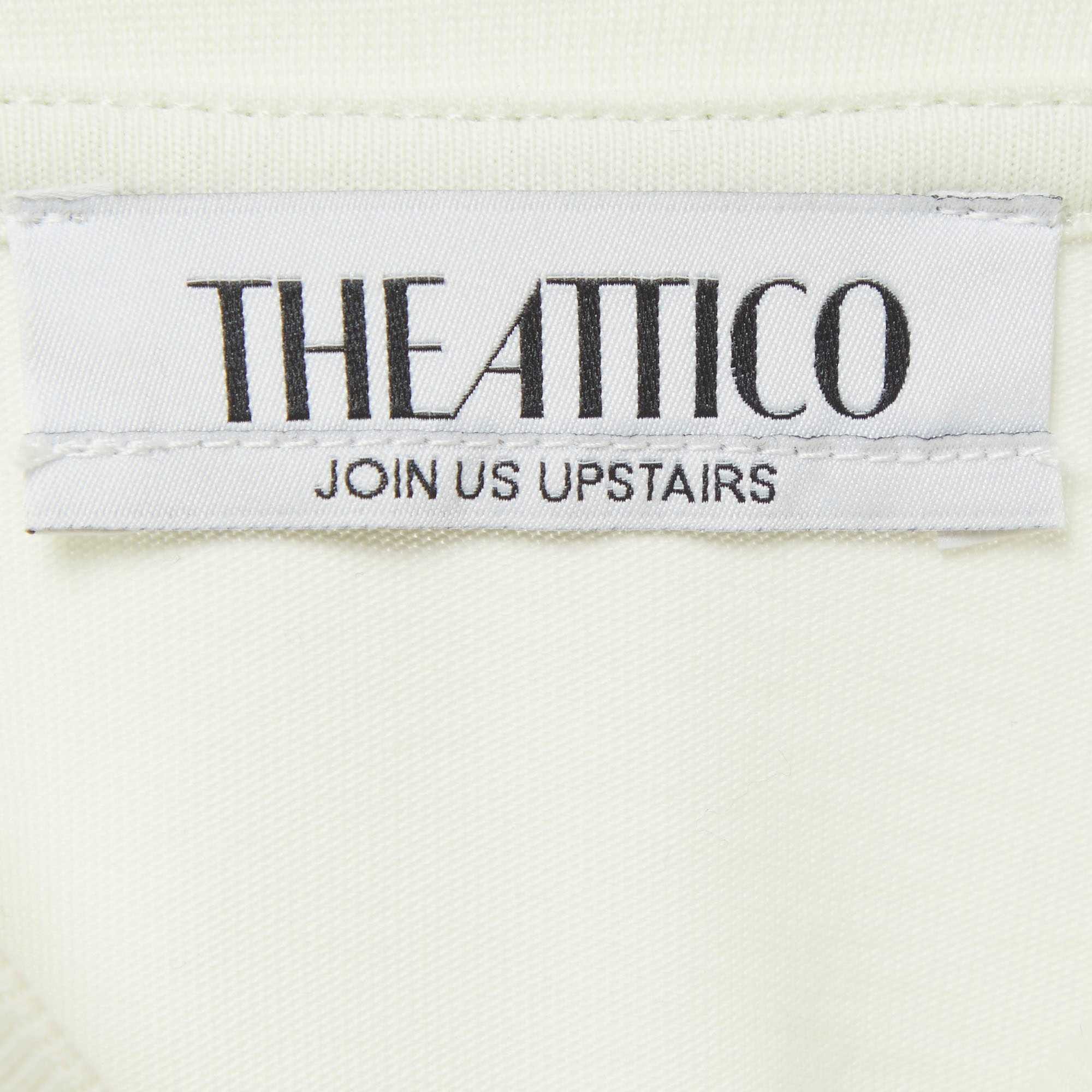 The Attico Light Green Cotton Kilie Mock Neck T - Shirt