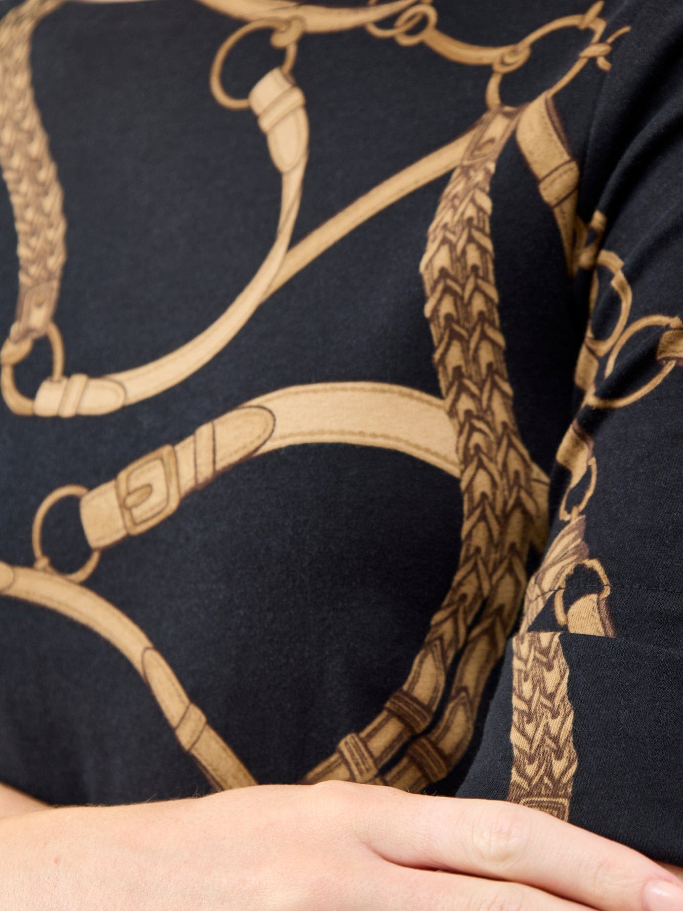 Lauren Ralph Lauren Judy Elbow Sleeve Chain Link Print T - Shirt Multi