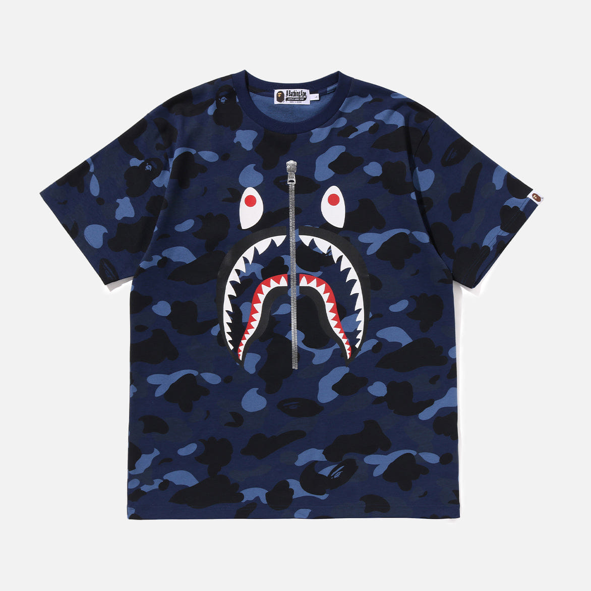 A Bathing APE COLOR CAMO SHARK T-Shirt - NAVY