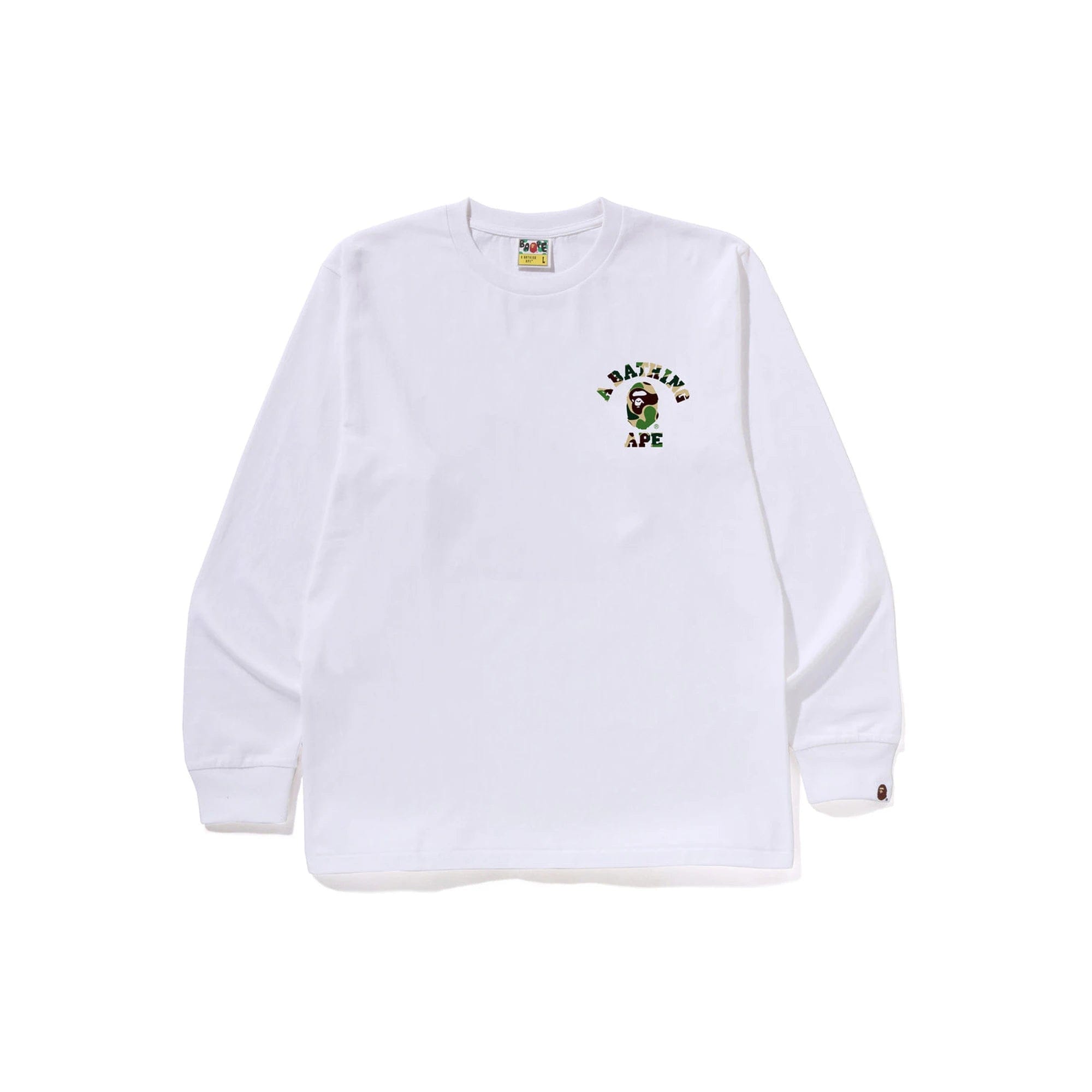 A Bathing Ape BAPE ABC Camo College ATS LS T-Shirt White / Green (2026)