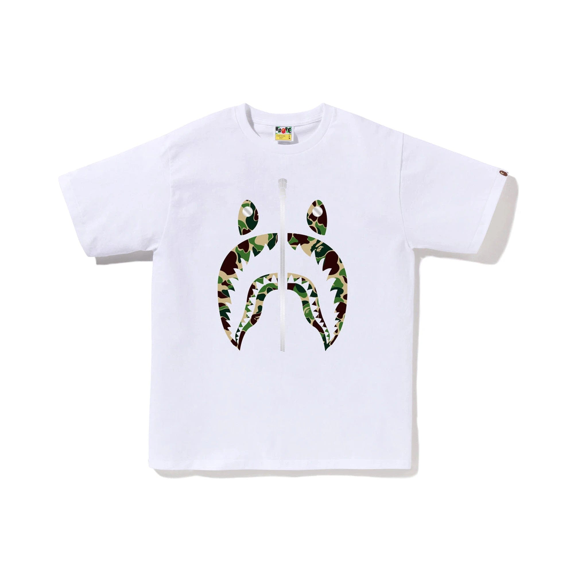 A Bathing Ape BAPE ABC Camo Shark T-Shirt White / Green