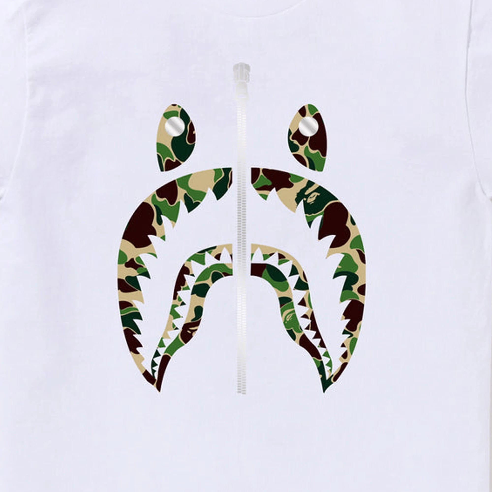 A Bathing Ape BAPE ABC Camo Shark T-Shirt White / Green