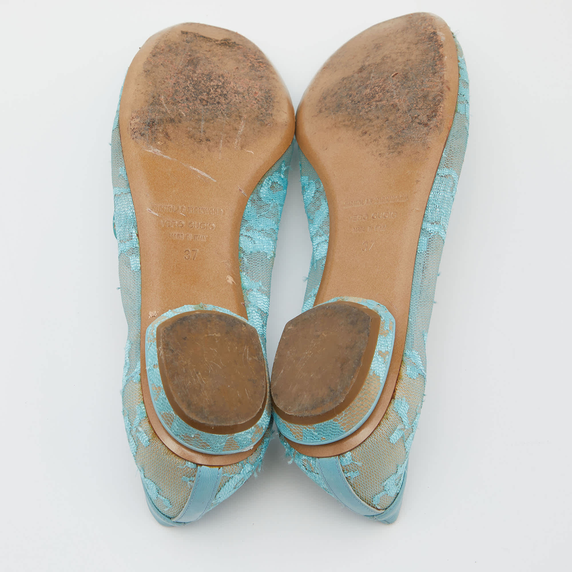 Nicholas Kirkwood Blue Lace And Leather Casati Ballet Flats