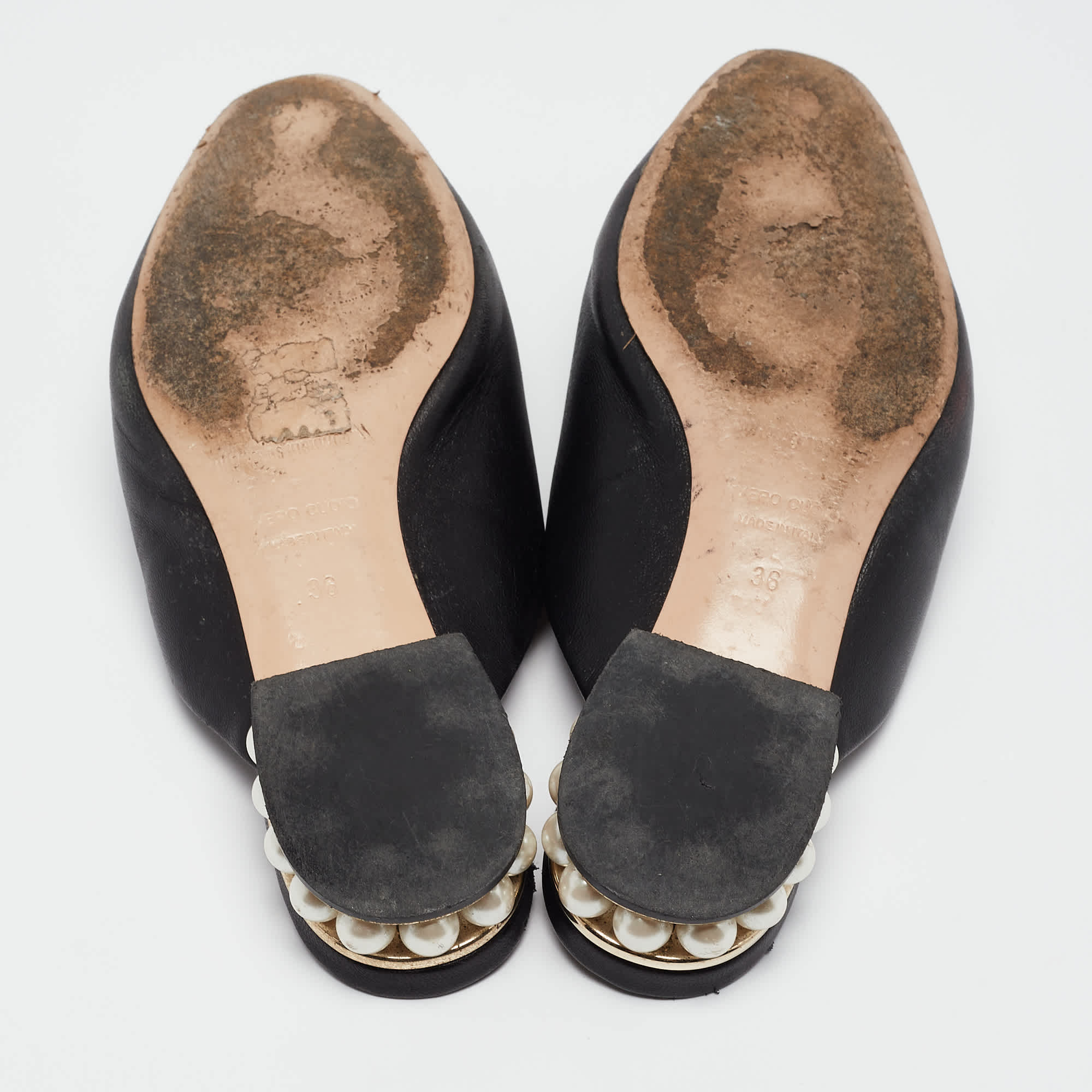 Nicholas Kirkwood Black Leather Casati Flat Mules