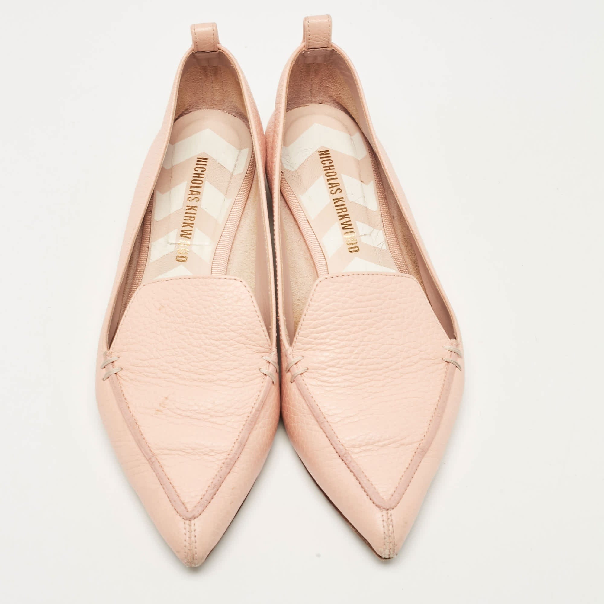 Nicholas Kirkwood Pink Leather Beya Loafers
