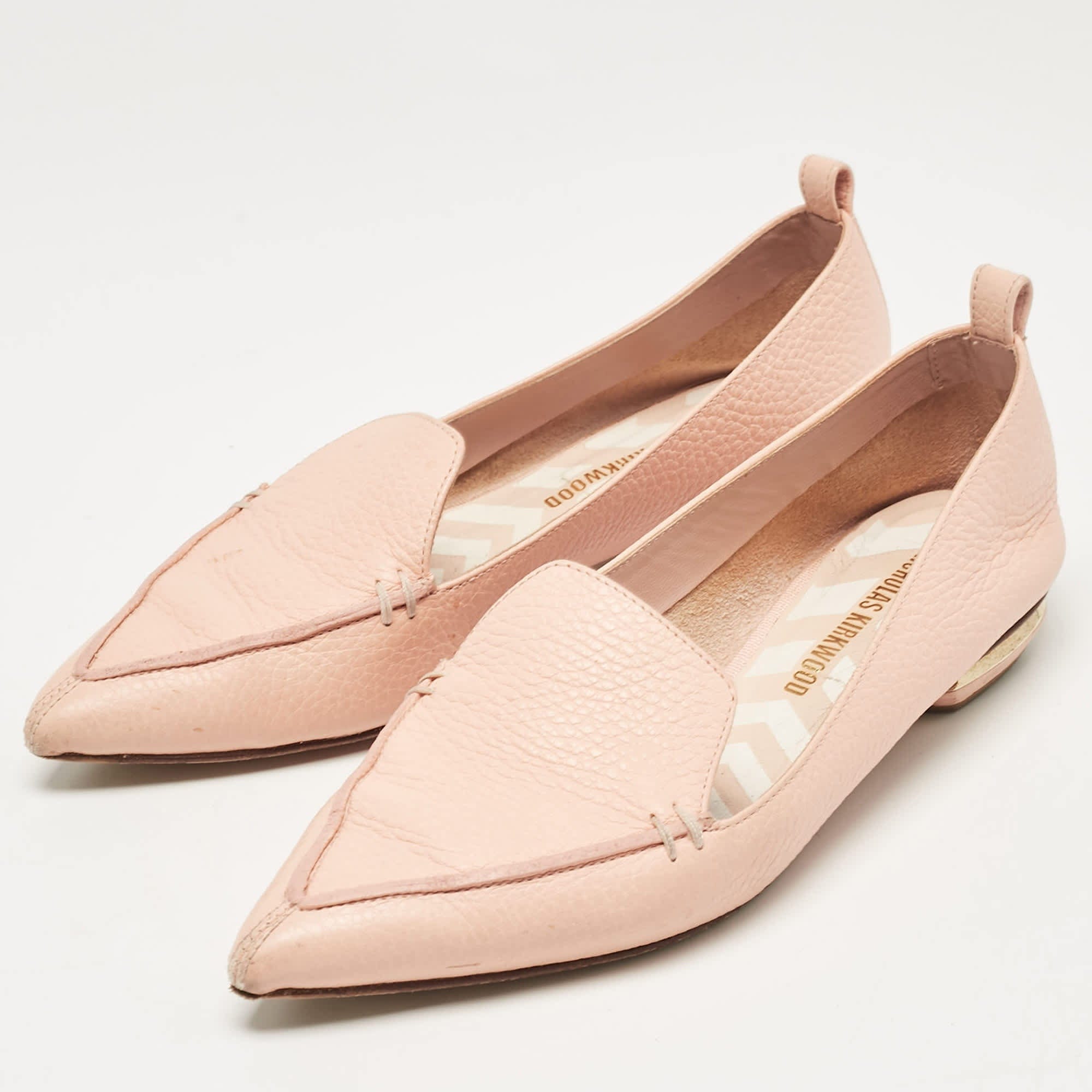 Nicholas Kirkwood Pink Leather Beya Loafers