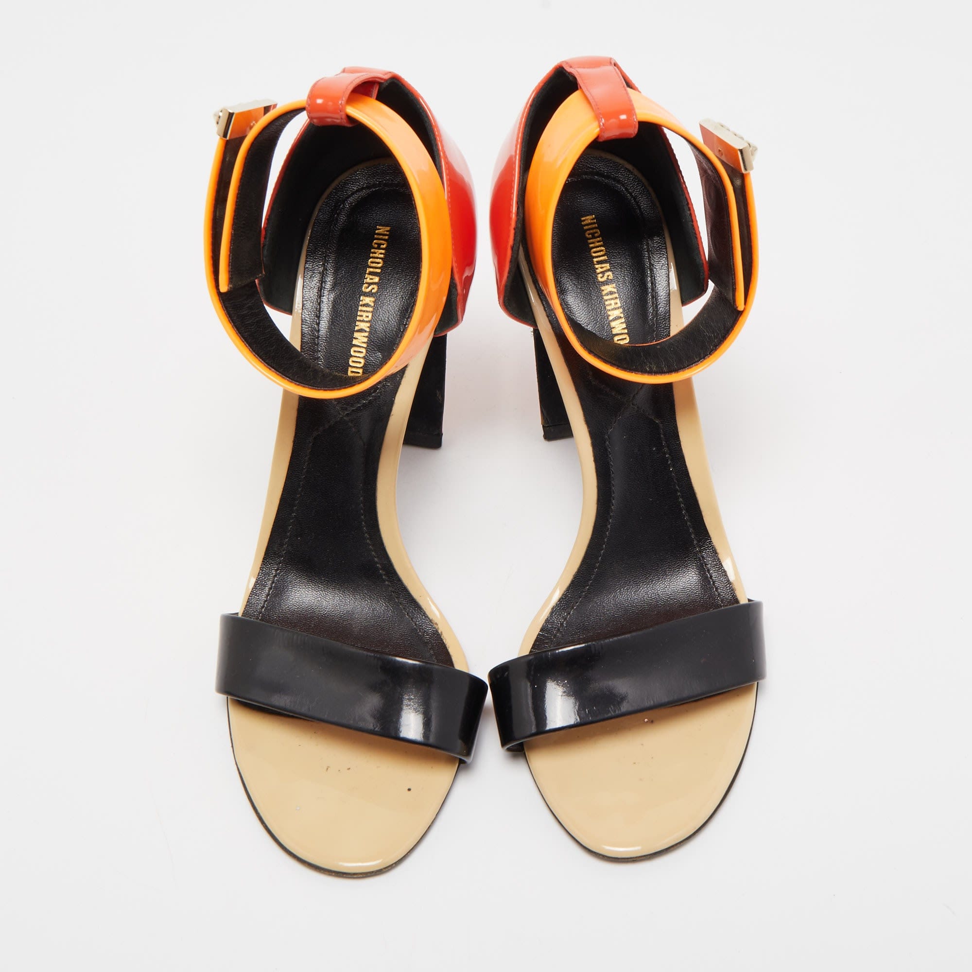 Nicholas Kirkwood Multicolor Patent Leather Lola Pearl Ankle - Strap Sandals