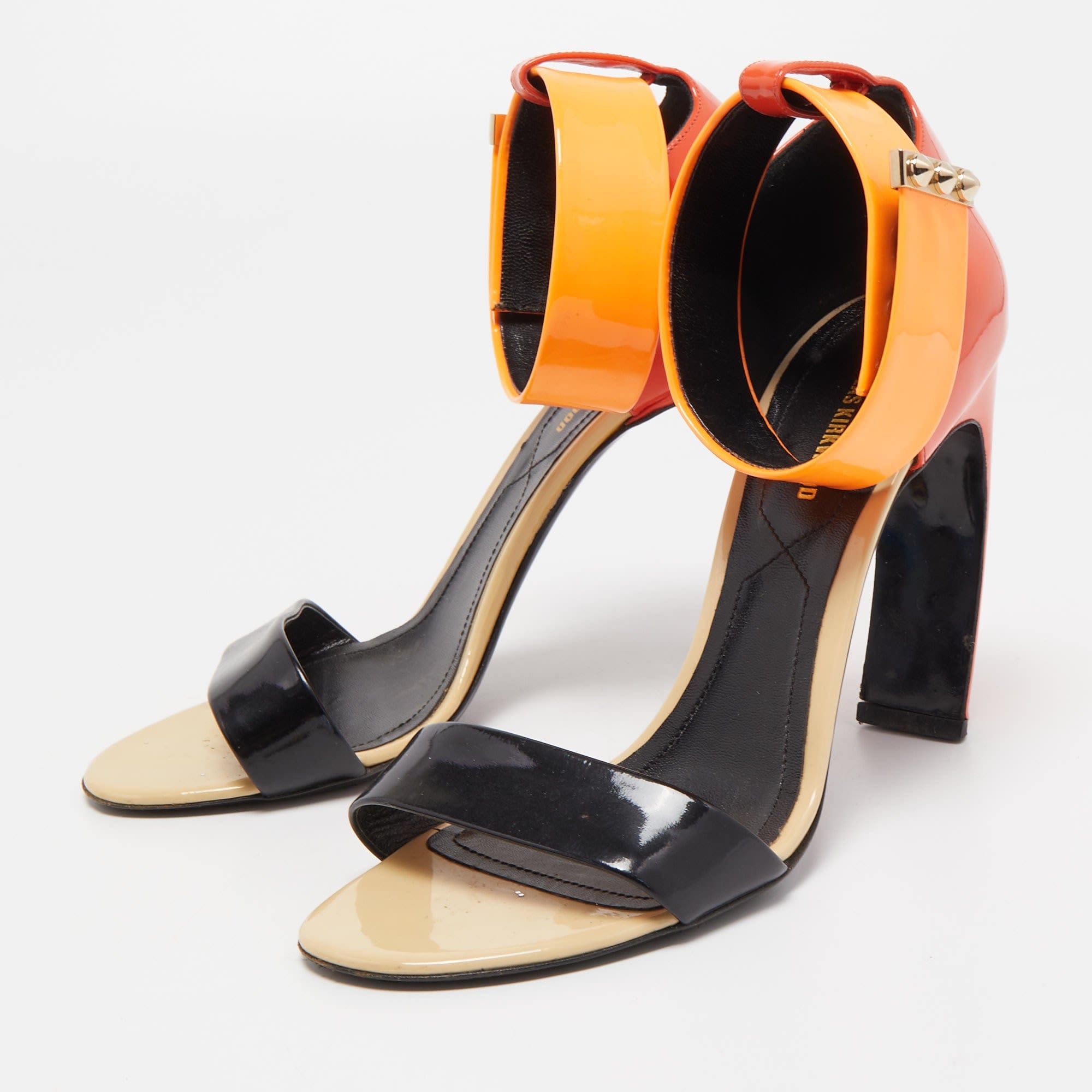 Nicholas Kirkwood Multicolor Patent Leather Lola Pearl Ankle - Strap Sandals