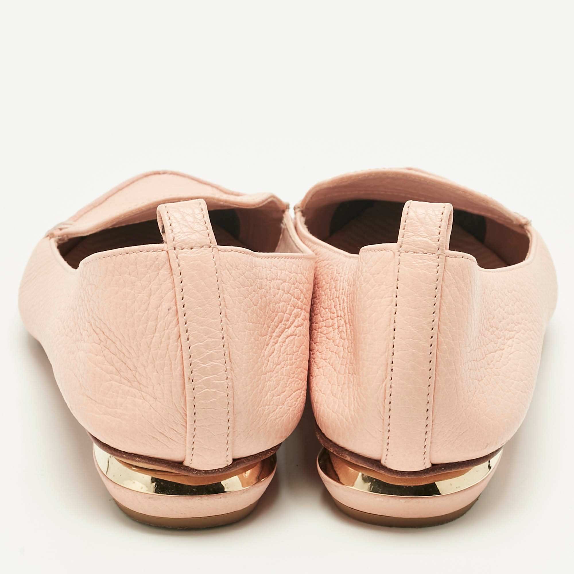 Nicholas Kirkwood Peach Leather Beya Pointed Toe Loafers