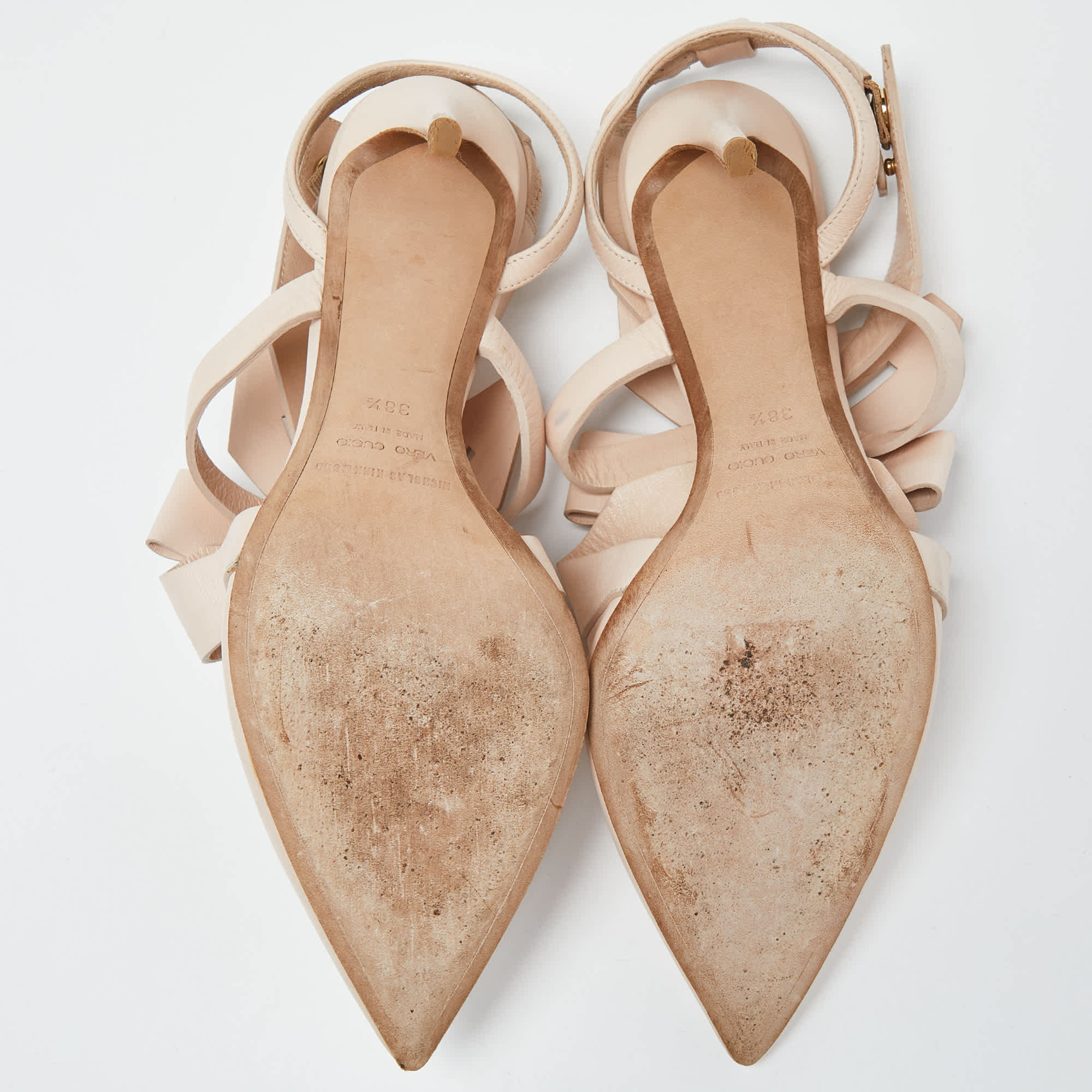 Nicholas Kirkwood Pink Leather Pointed Ankle Strap Sandals