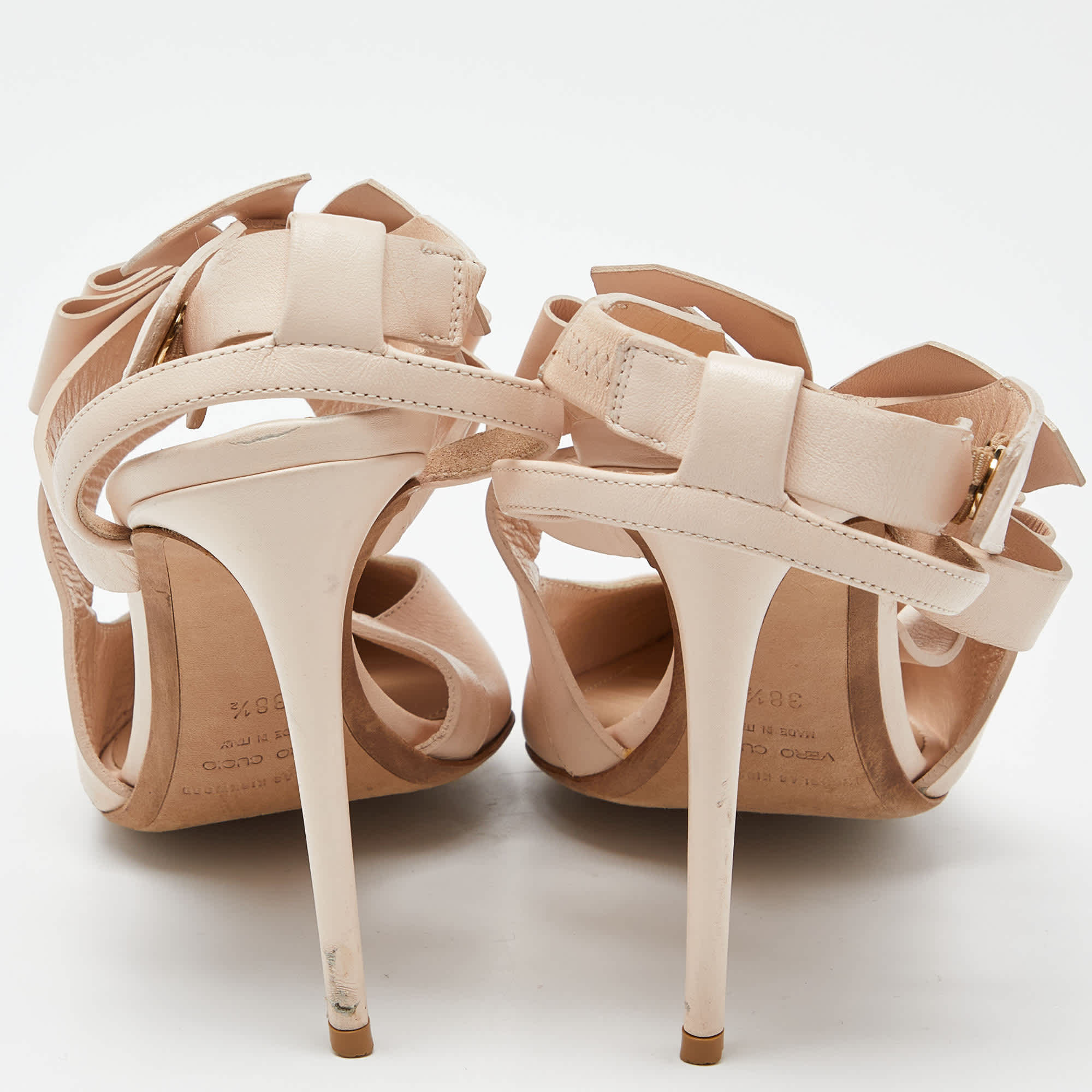 Nicholas Kirkwood Pink Leather Pointed Ankle Strap Sandals