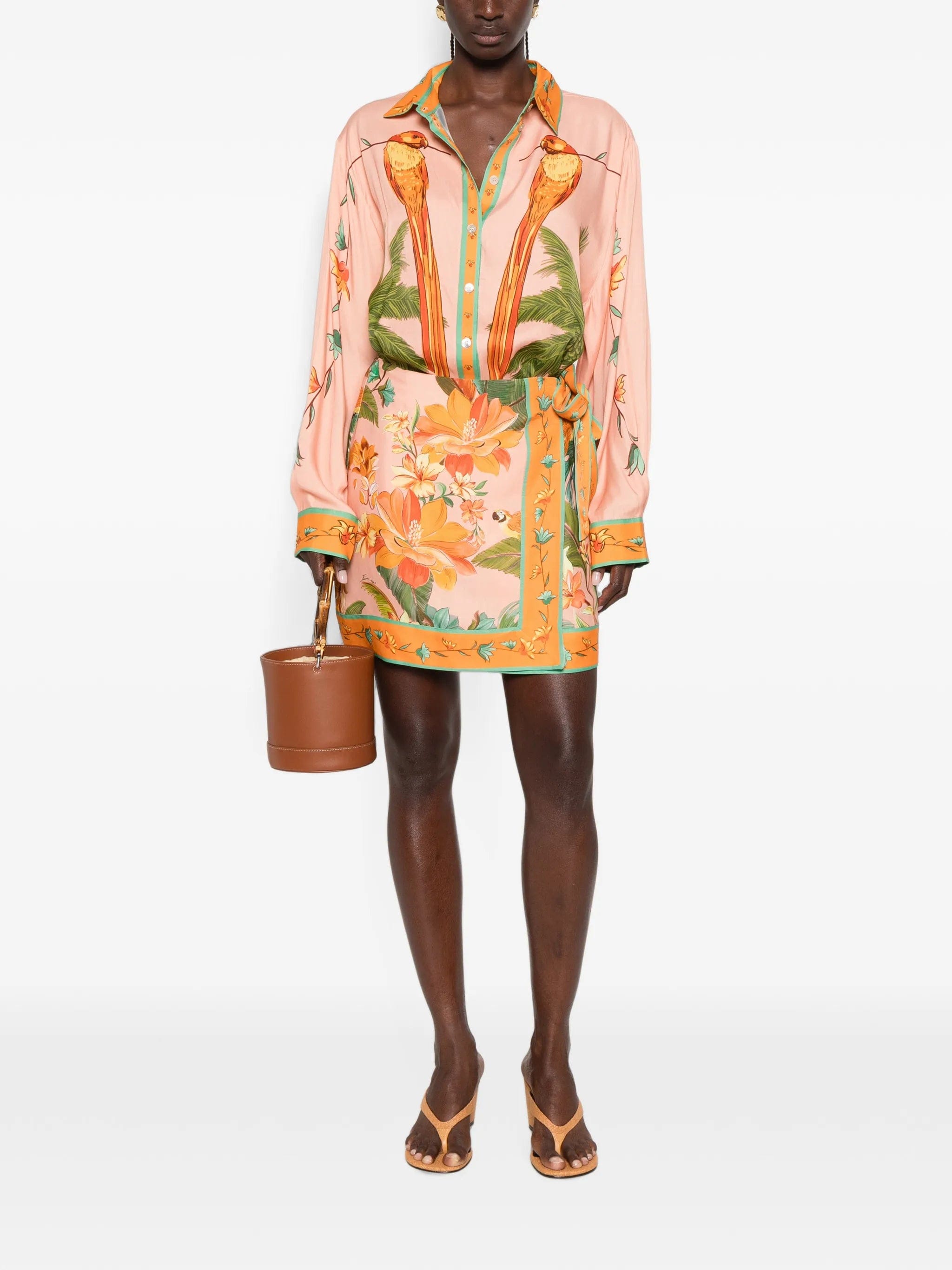 FARM Rio birds - print long - sleeve shirt