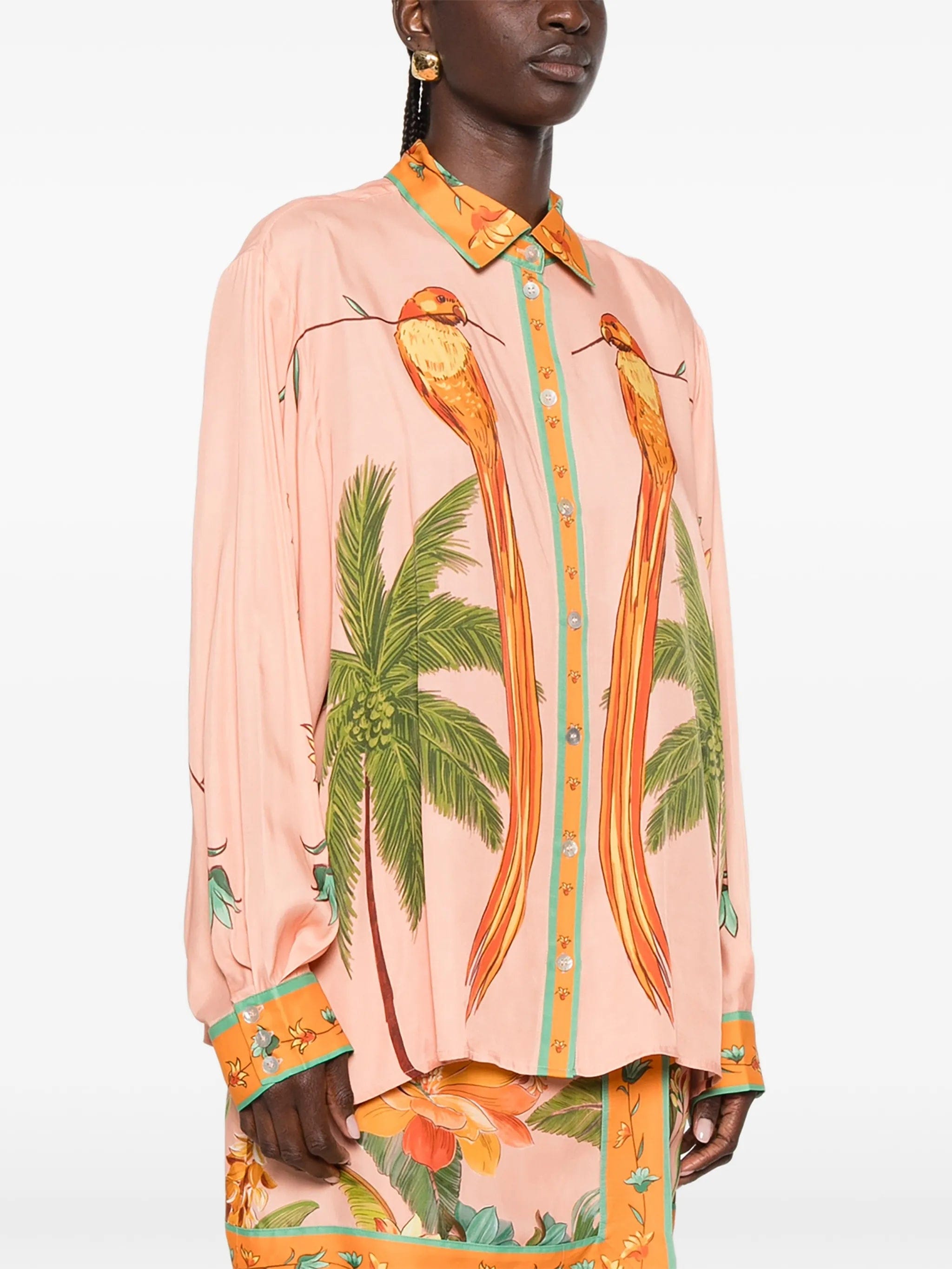 FARM Rio birds - print long - sleeve shirt