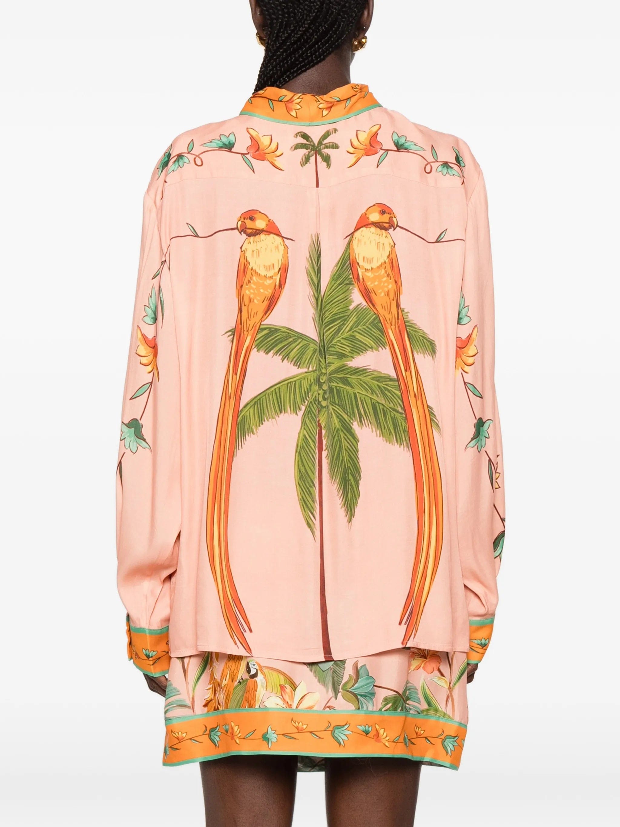 FARM Rio birds - print long - sleeve shirt