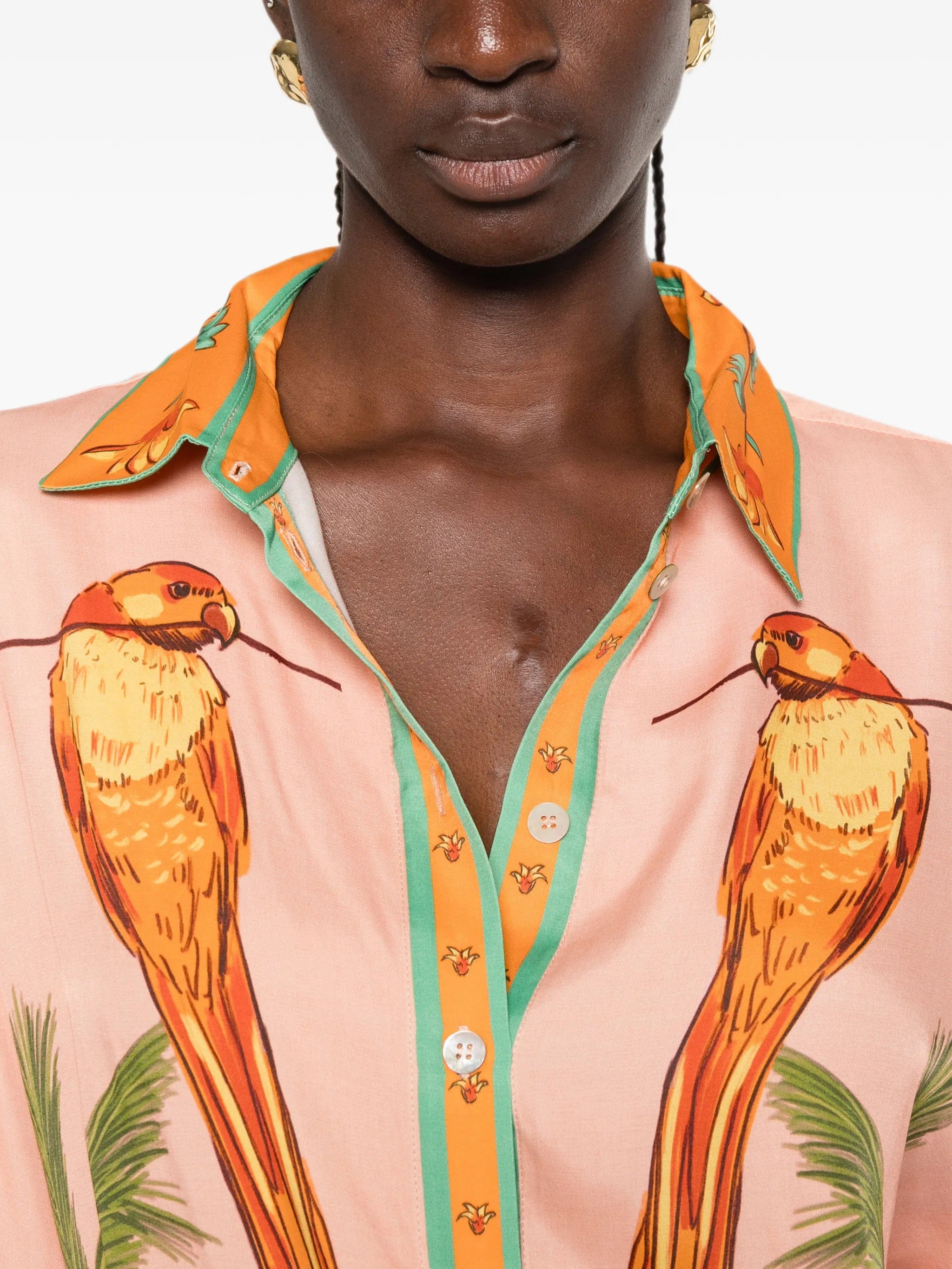 FARM Rio birds - print long - sleeve shirt