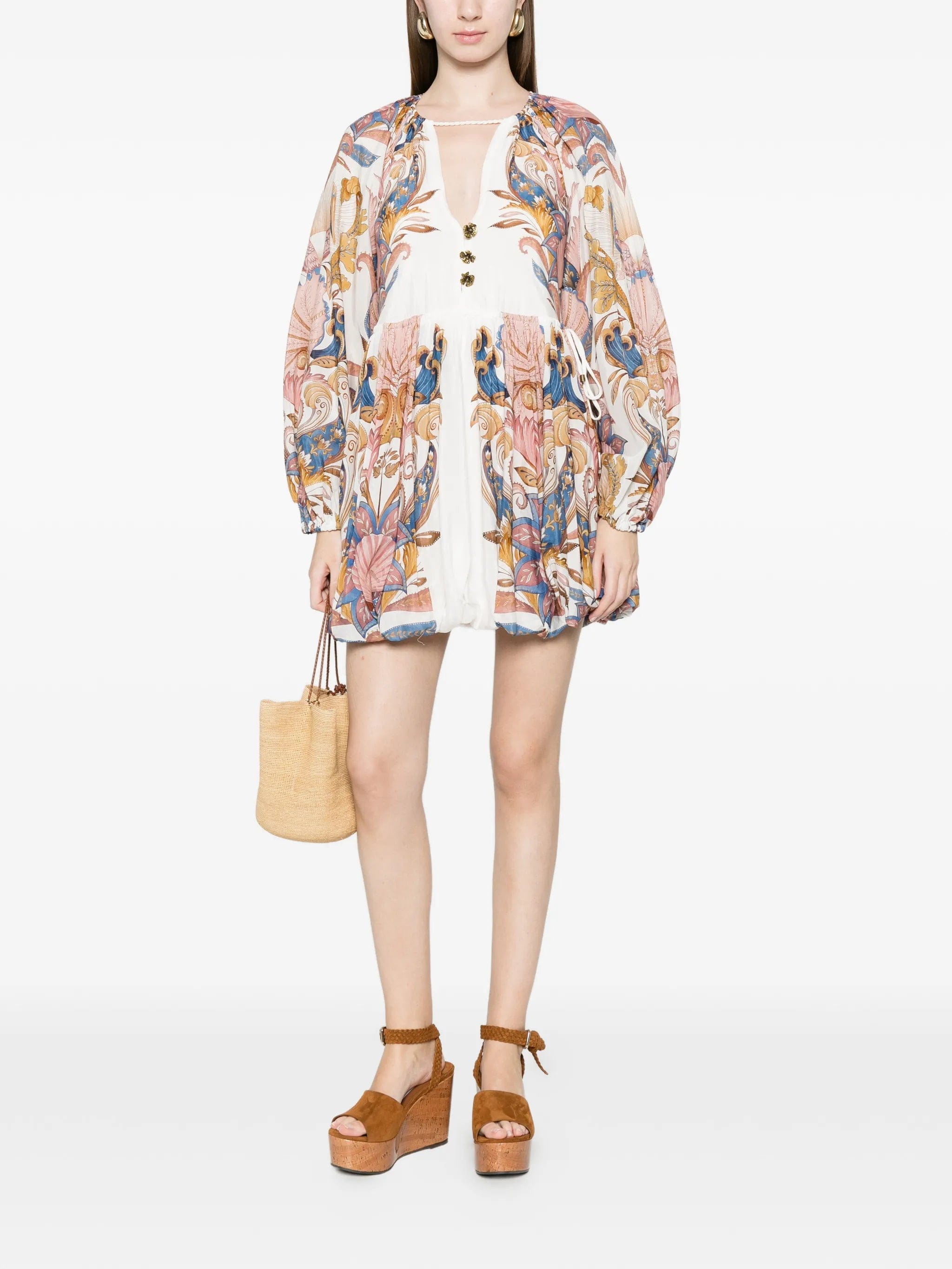 FARM Rio Sea Garden floral - print mini dress