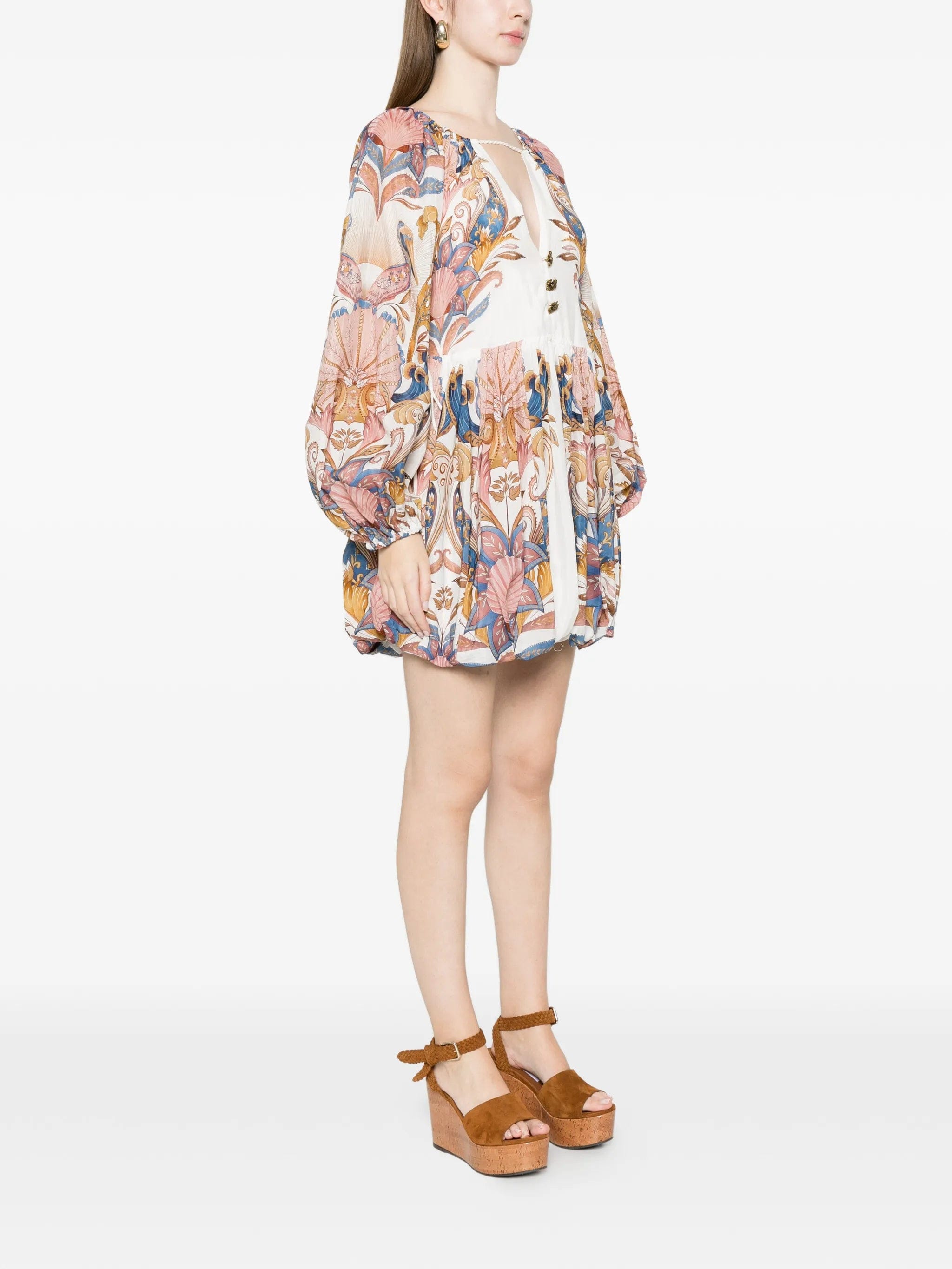FARM Rio Sea Garden floral - print mini dress